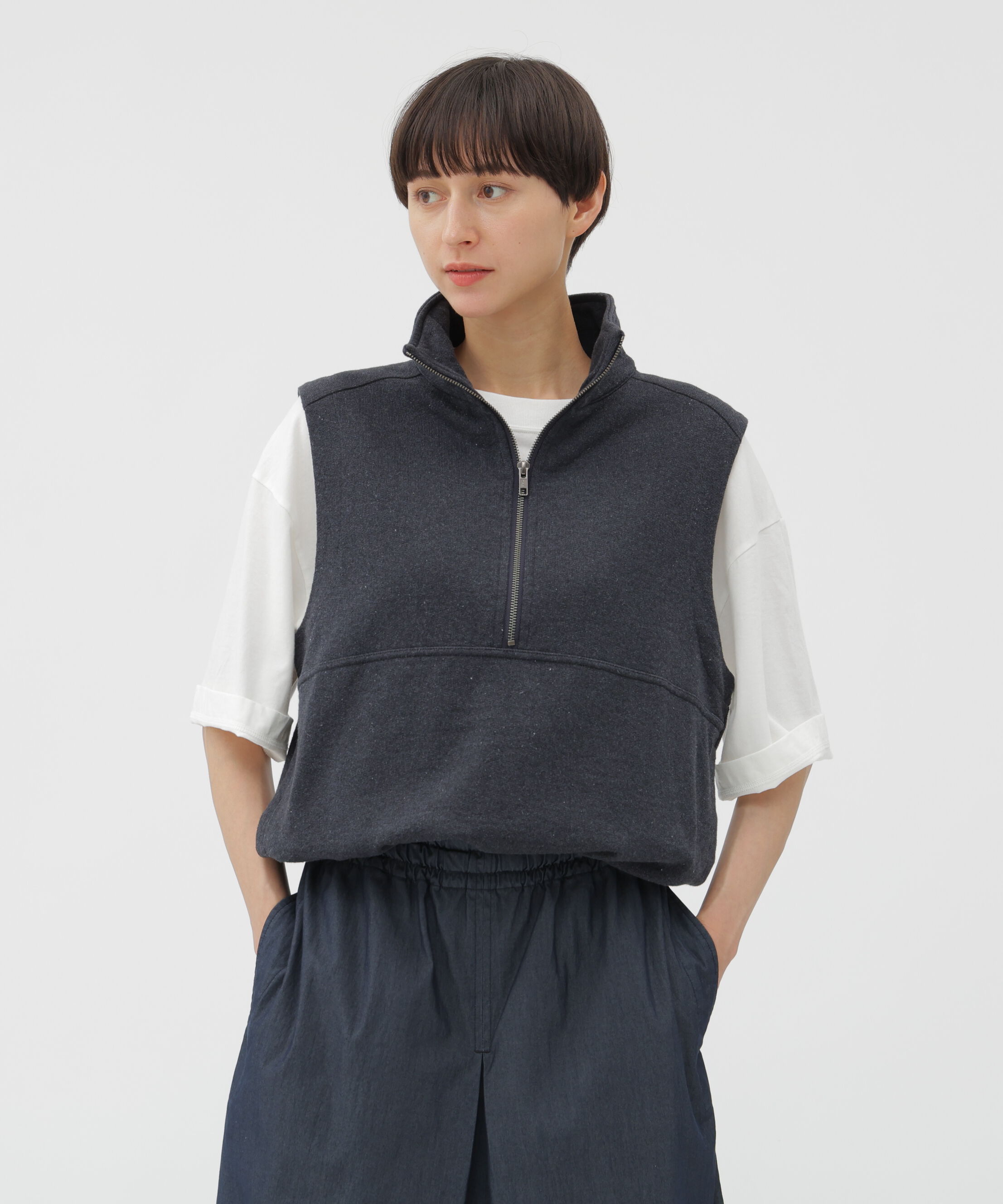 メンズファッションの一押し|【エムエイチエル/MHL.】 RECYCLED DENIM LOOPBACK JERSEY TOP