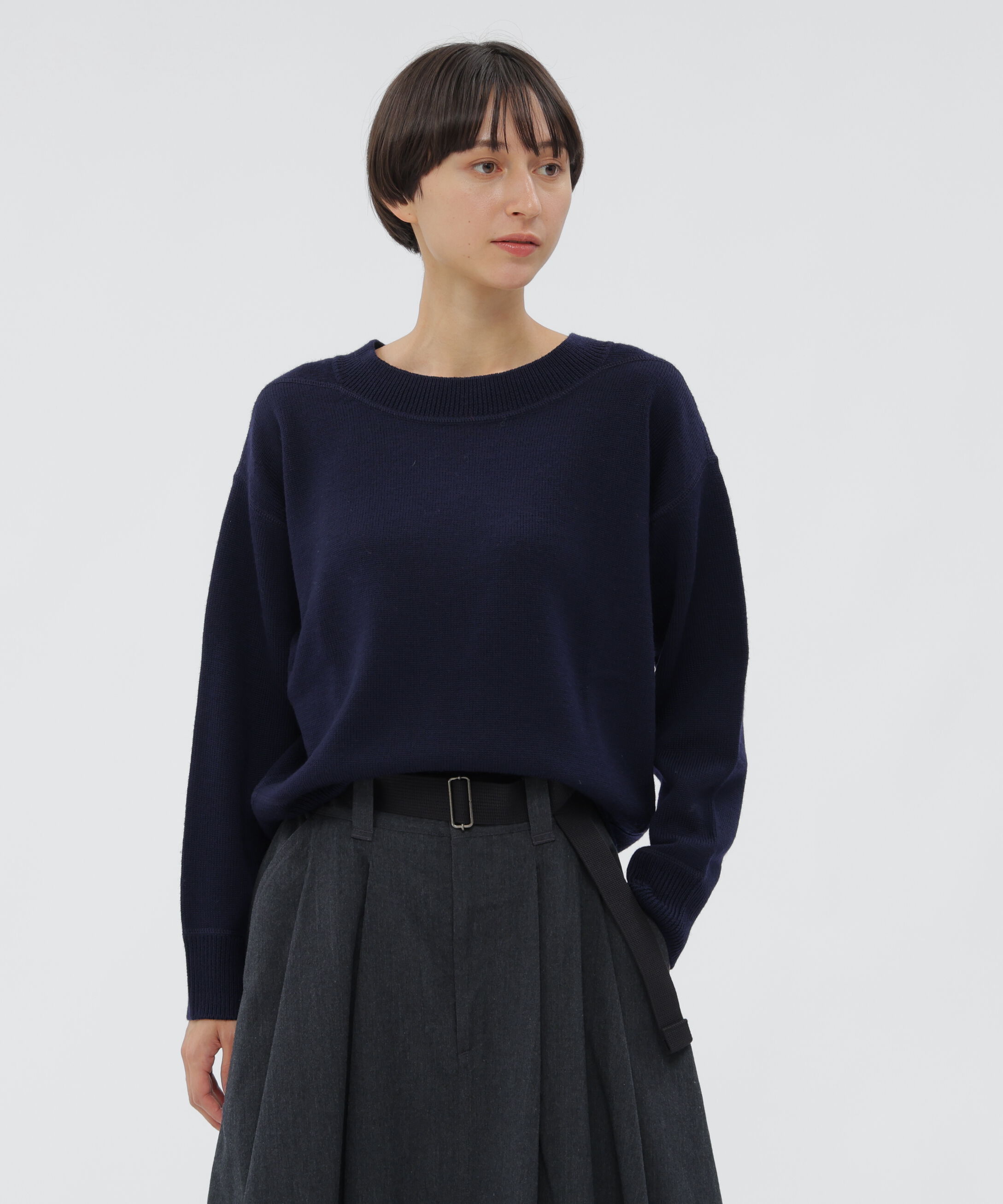 【エムエイチエル/MHL.】 WASHABLE PLAIN WOOL KNITWEAR