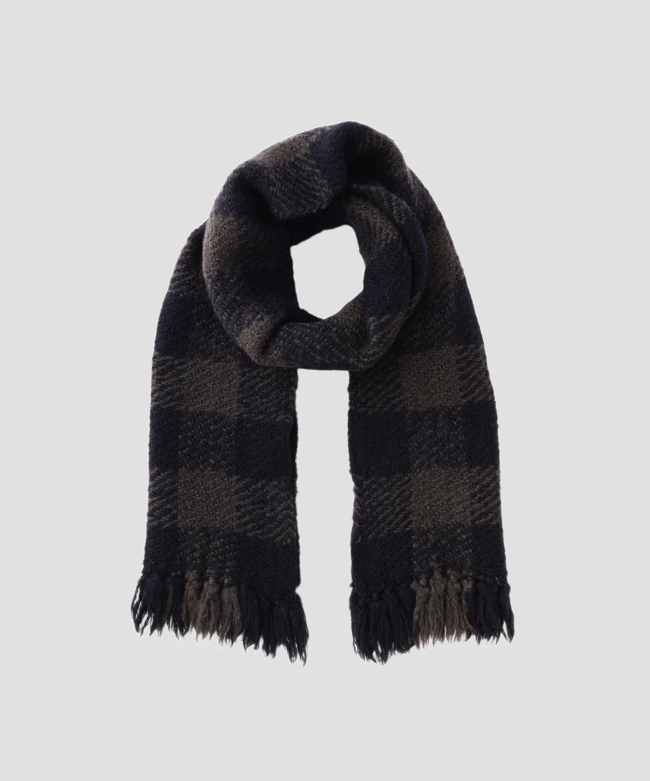 【エムエイチエル/MHL.】 CHUNKY WOOL CHECK SCARF