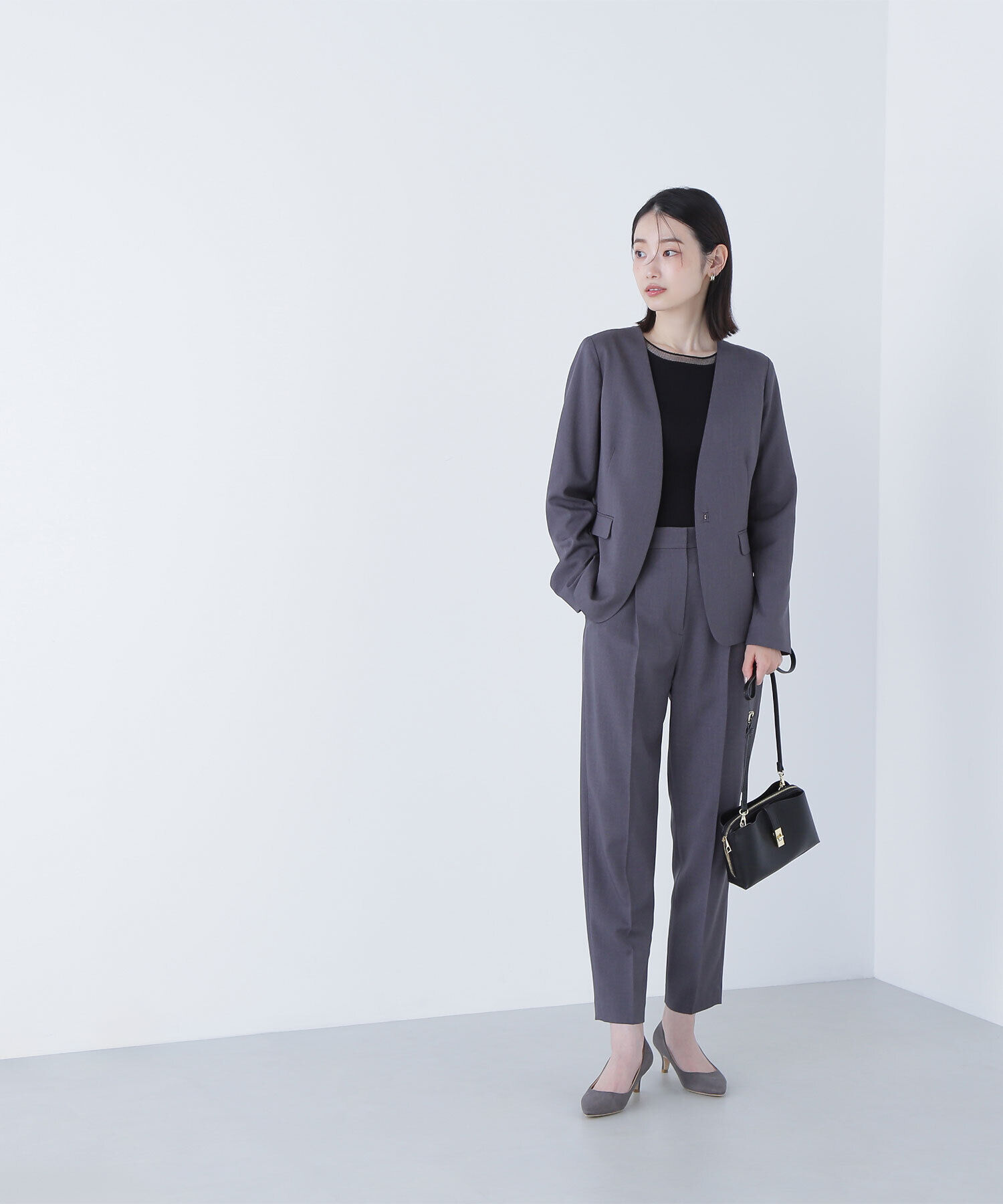 メンズファッションなら|【ナチュラルビューティーベーシック/NATURAL BEAUTY BASIC】 パウダリーツイルセットアップシリーズ テーパードパンツ