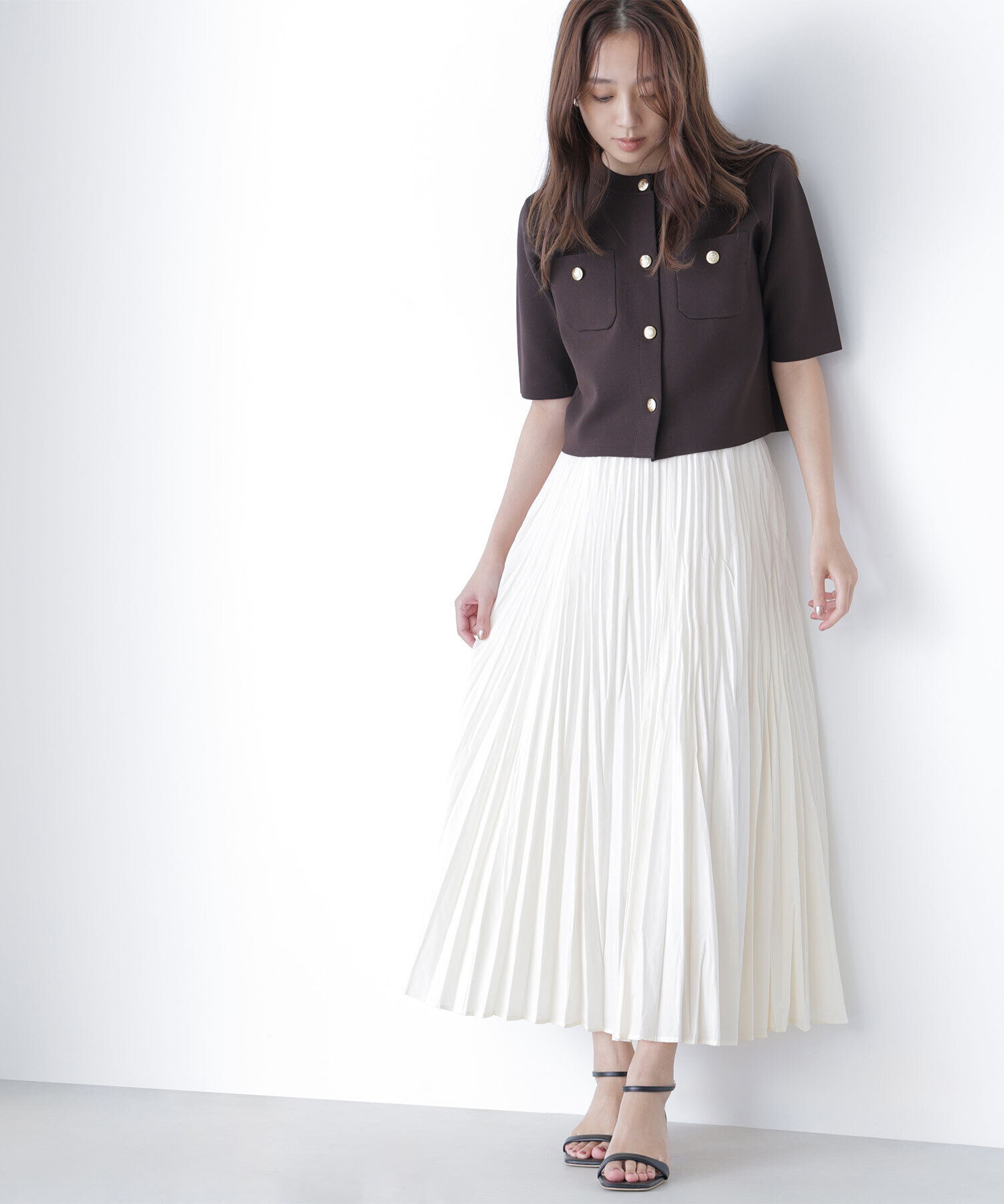 【ナチュラルビューティーベーシック/NATURAL BEAUTY BASIC】 ランダムプリーツスカート