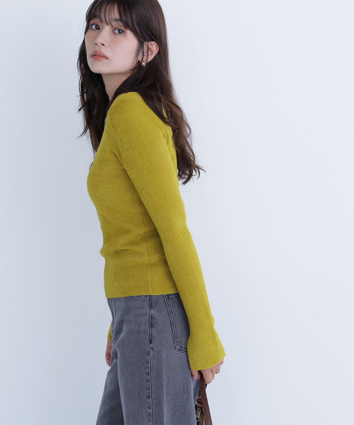 【ナチュラルビューティーベーシック/NATURAL BEAUTY BASIC】 ボートネックモールリブニット