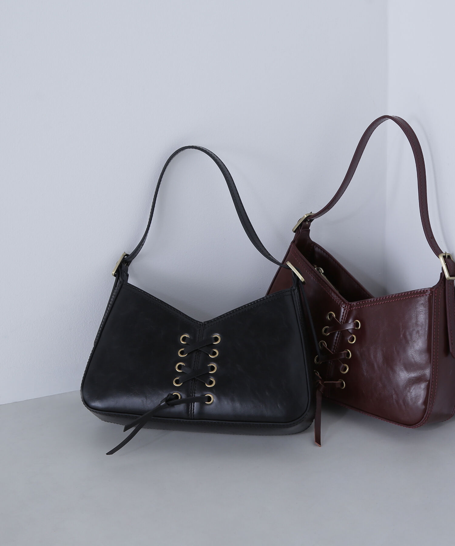 【ナチュラルビューティーベーシック/NATURAL BEAUTY BASIC】 レースアップミニショルダーバッグ