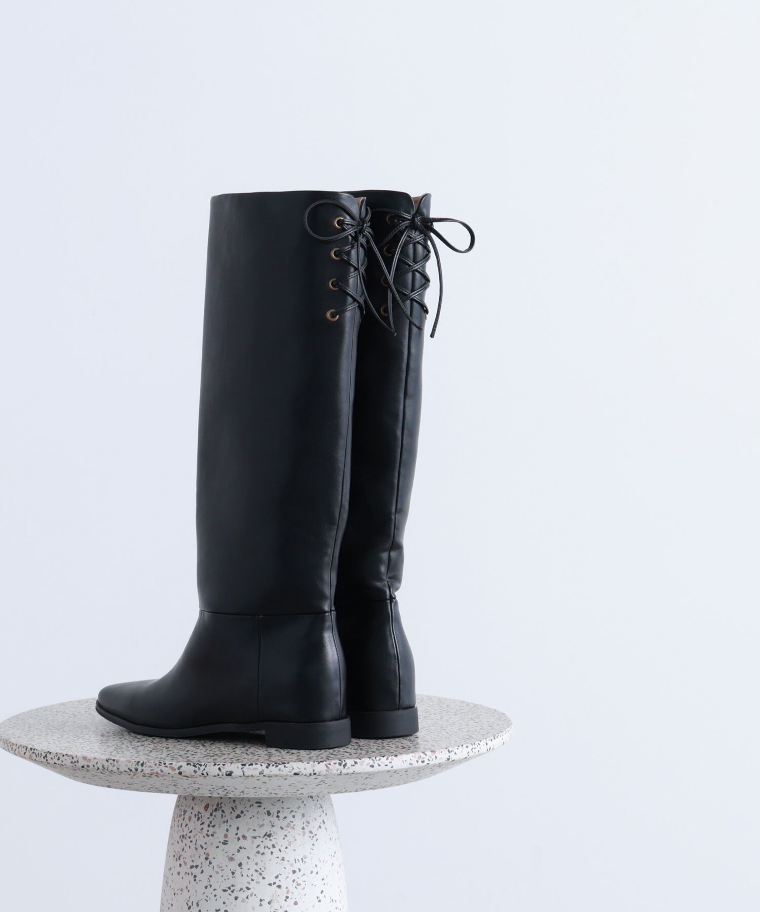 【ナチュラルビューティーベーシック/NATURAL BEAUTY BASIC】 バックレースアップインヒールブーツ