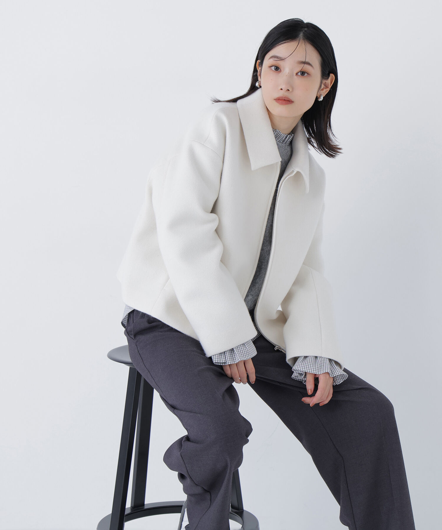 【ナチュラルビューティーベーシック/NATURAL BEAUTY BASIC】 ＜朝比奈 彩さんコラボ＞ステンカラージップブルゾン