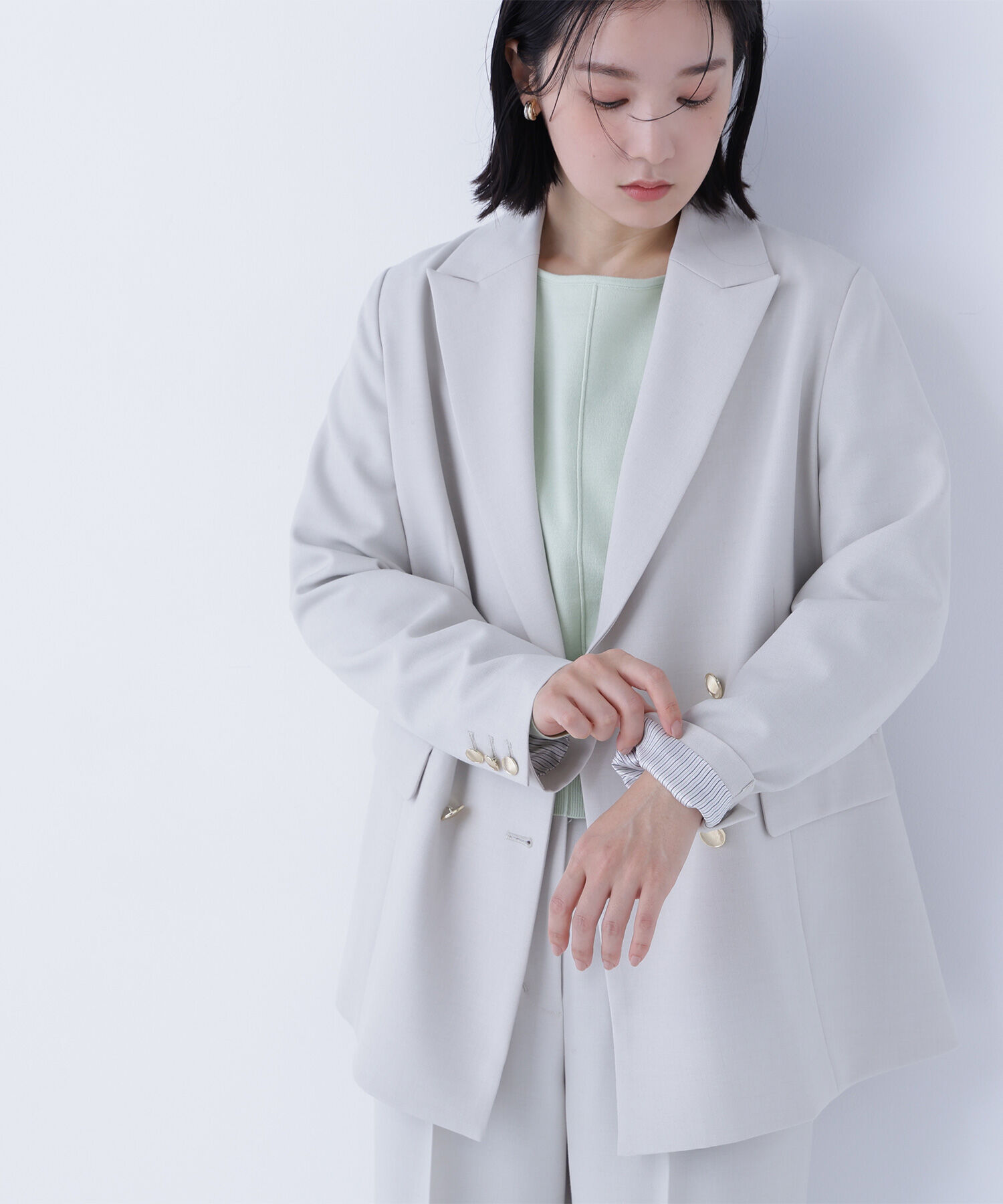 人気メンズファッション|【ナチュラルビューティーベーシック/NATURAL BEAUTY BASIC】 ダブルブレスト SETUP ボクシージャケット