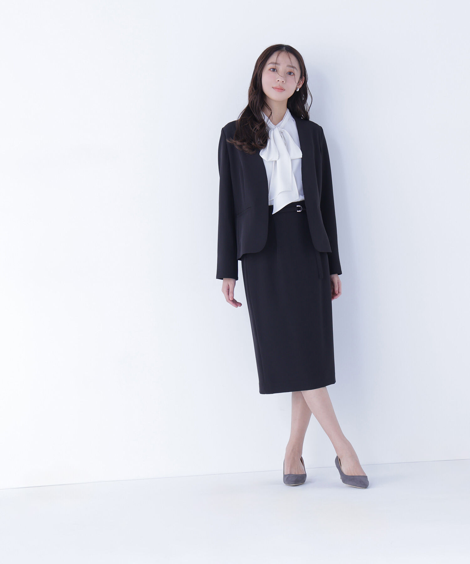 【ナチュラルビューティーベーシック/NATURAL BEAUTY BASIC】 ダブルクロスストレッチ SETUP タイトスカート