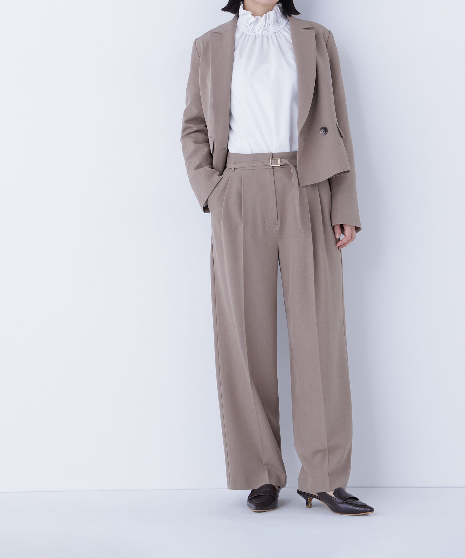 人気ファッションメンズ|【ナチュラルビューティーベーシック/NATURAL BEAUTY BASIC】 クラッシー SETUP ツータックパンツ