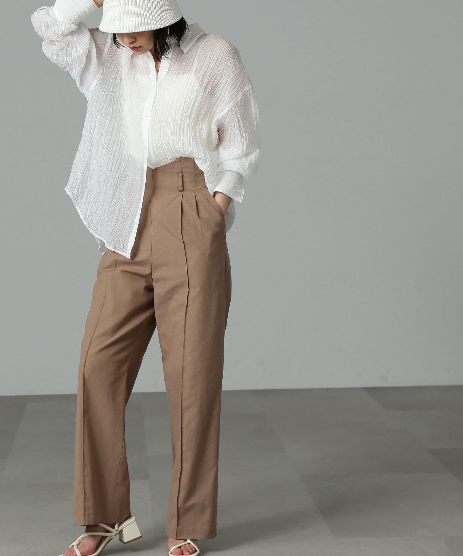 【フリーズマート/Free's Mart】 [セットアップ対応][Sシリーズ対応商品]綿麻サス付きタックワイド 