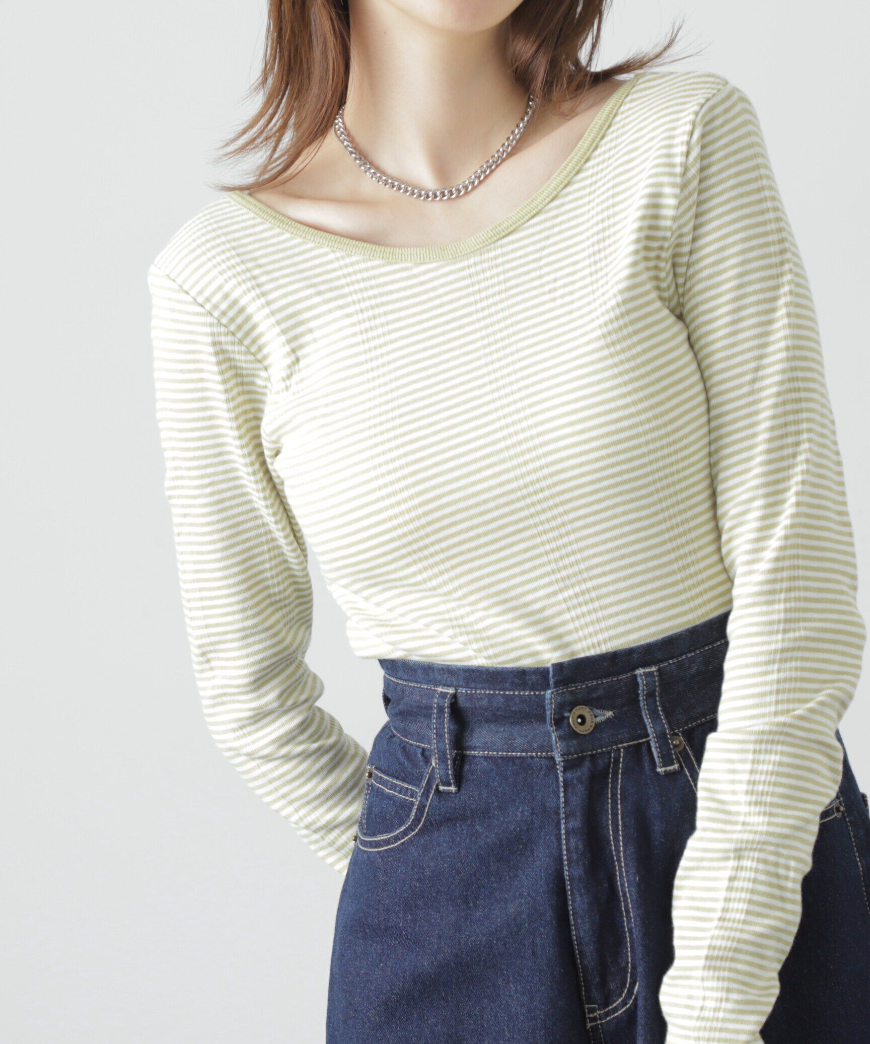 【フリーズマート/Free's Mart】 Millerカップ付きボーダーロングＴシャツ