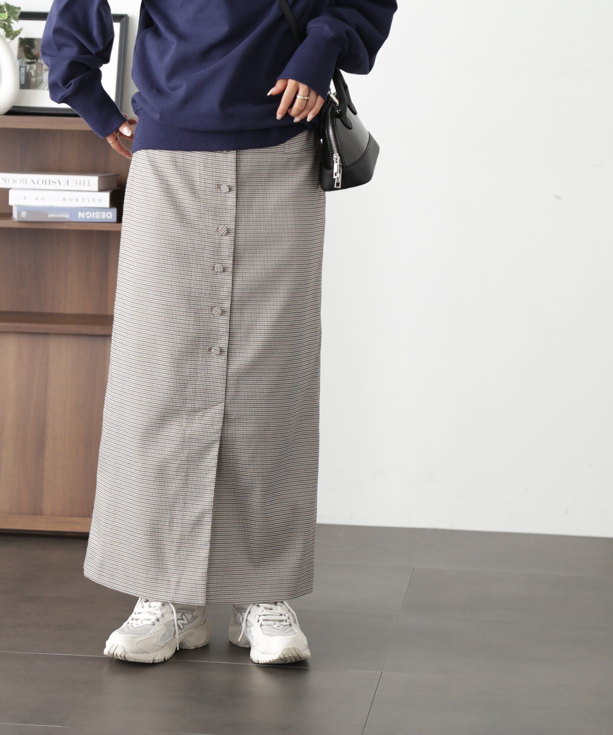 【フリーズマート/Free's Mart】 [低身長サイズ/Sシリーズ]フロントボタンウエスト折り返しナロースカート