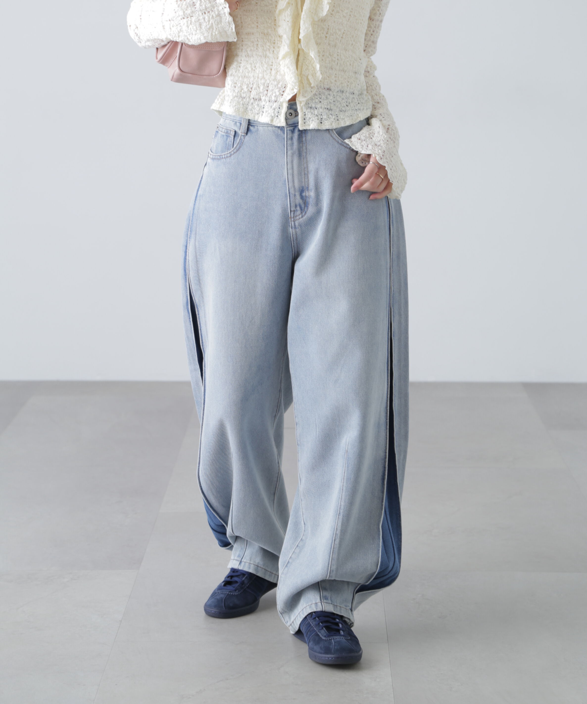 【フリーズマート/Free's Mart】 [低身長サイズ/Sシリーズ]サイドタックカーブデニムパンツ