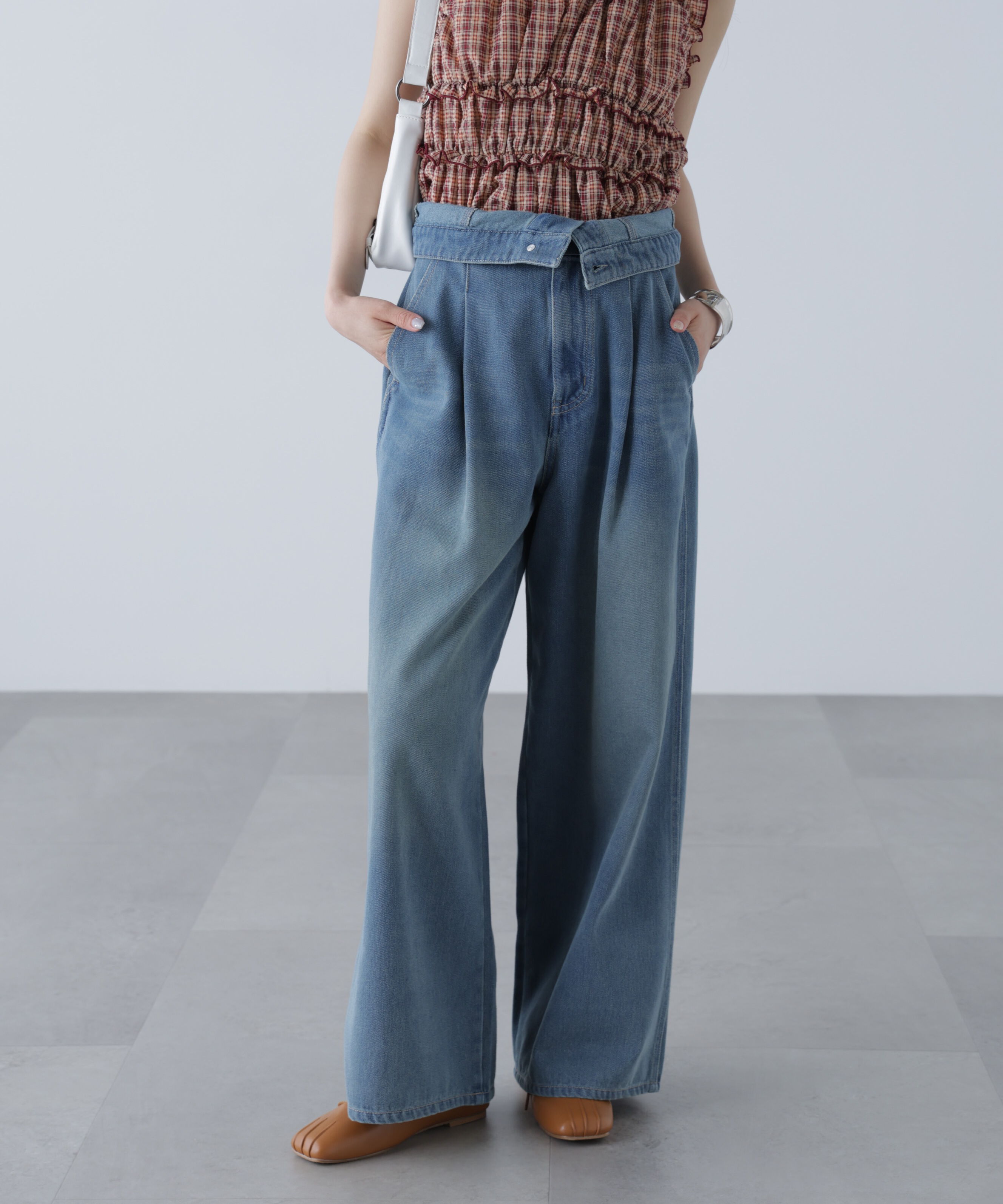 モテ系ファッションメンズ|【フリーズマート/Free's Mart】 折り返しハイウエストデニムパンツ