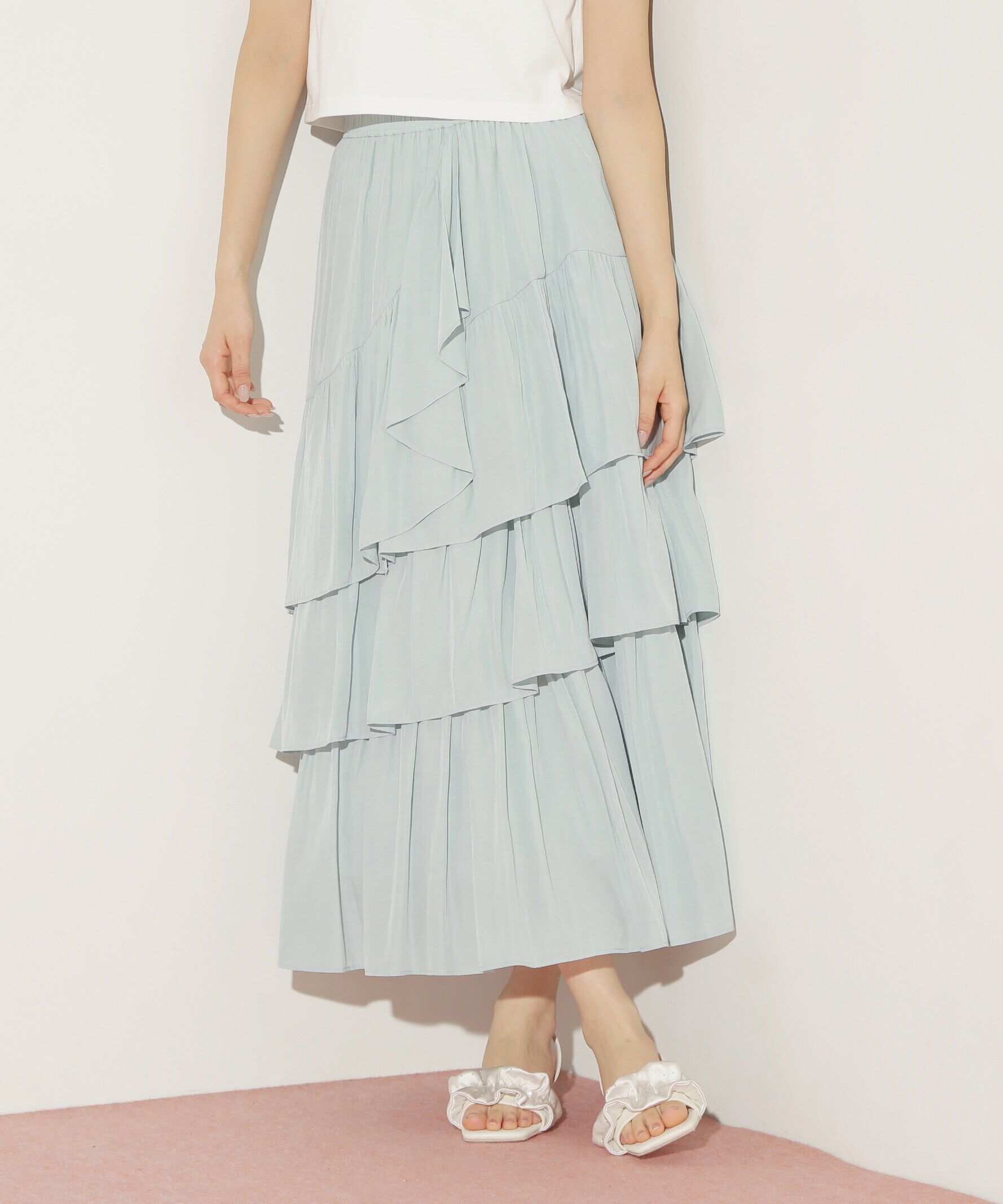 【ジル　バイ　ジル　スチュアート/JILL by JILL STUART】 ランダムティアードボリュームスカート