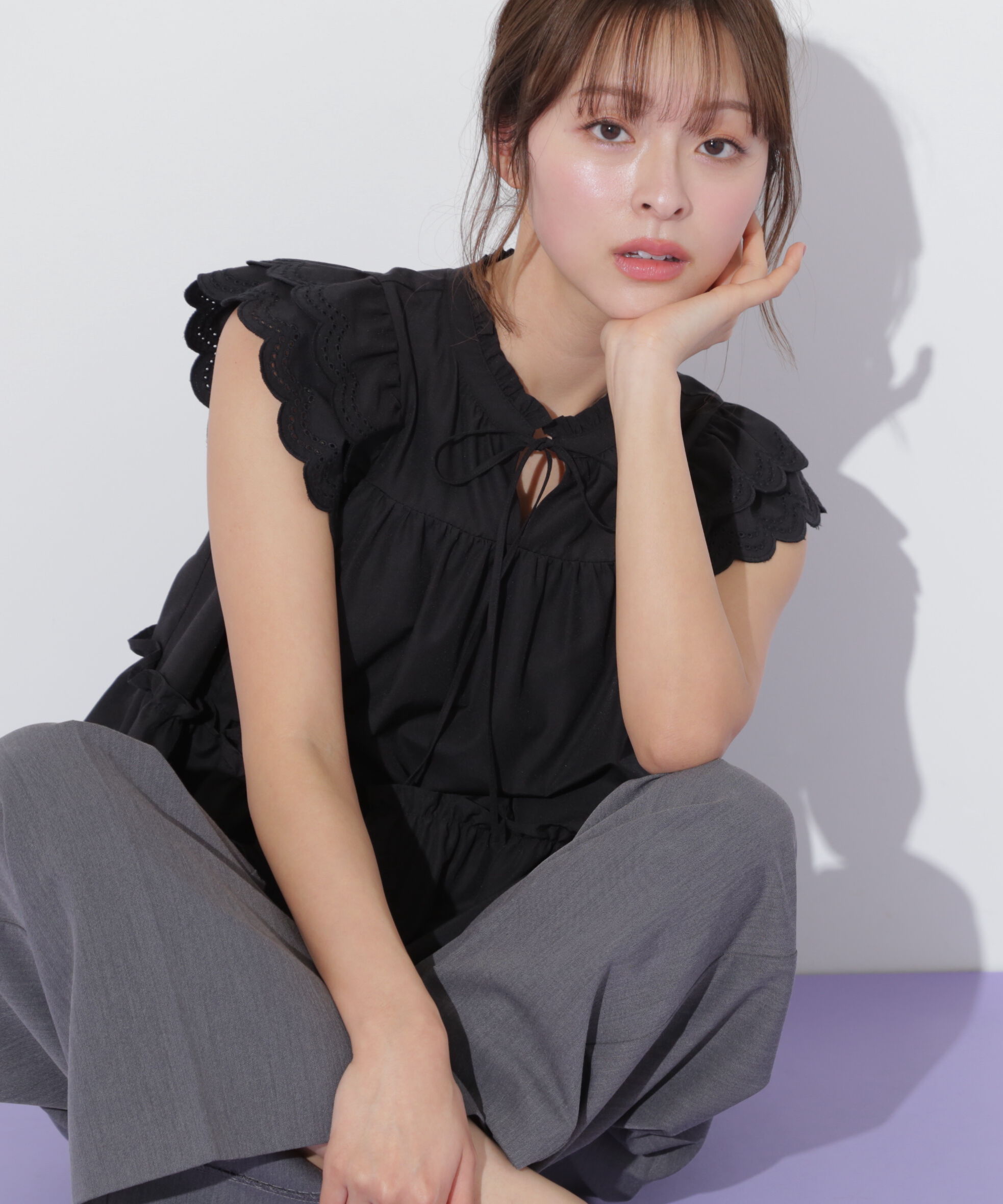 【ジル　バイ　ジル　スチュアート/JILL by JILL STUART】 カットワークティアードチュニック