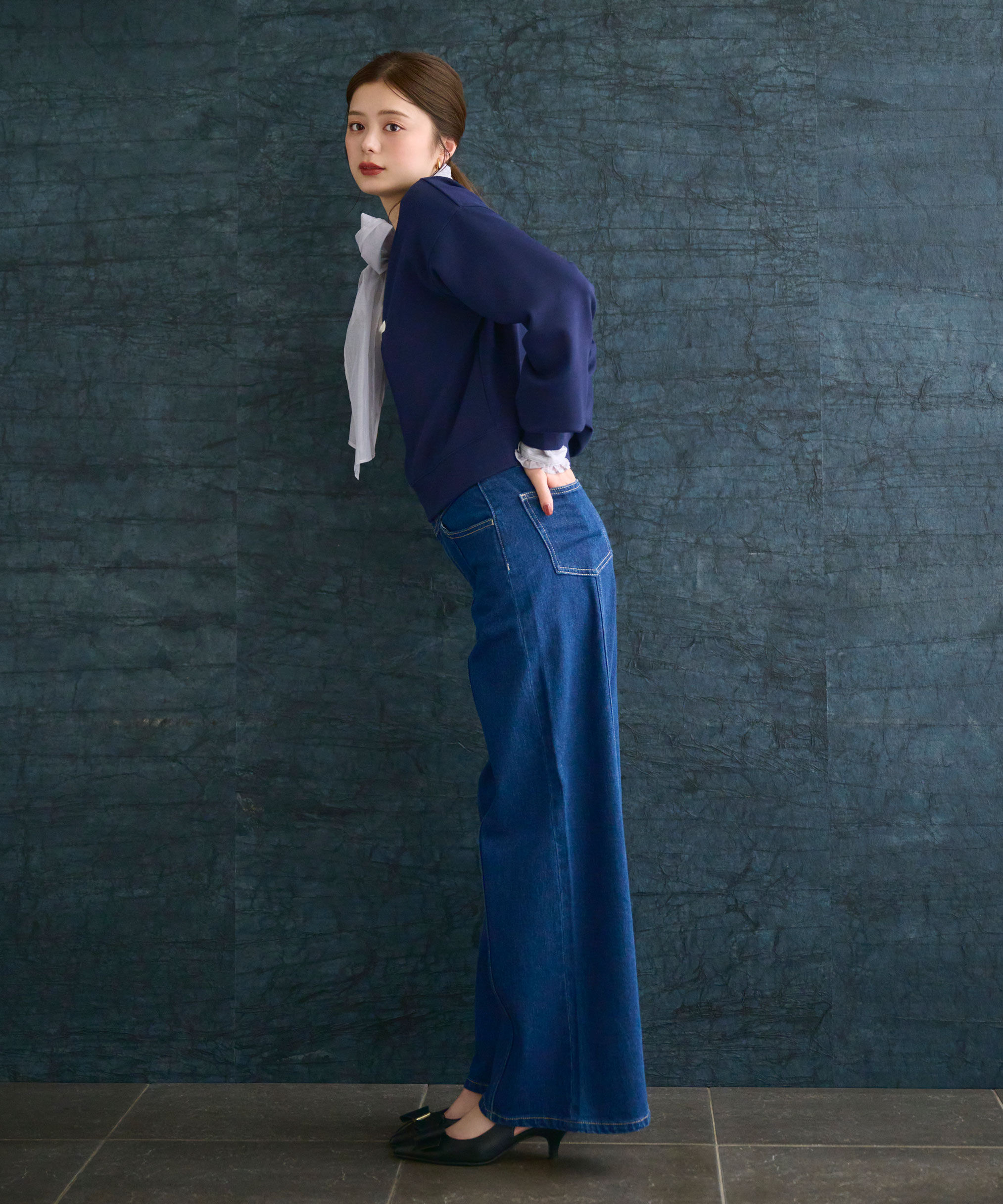 【ジル　バイ　ジル　スチュアート/JILL by JILL STUART】 切替えデザインデニムパンツ