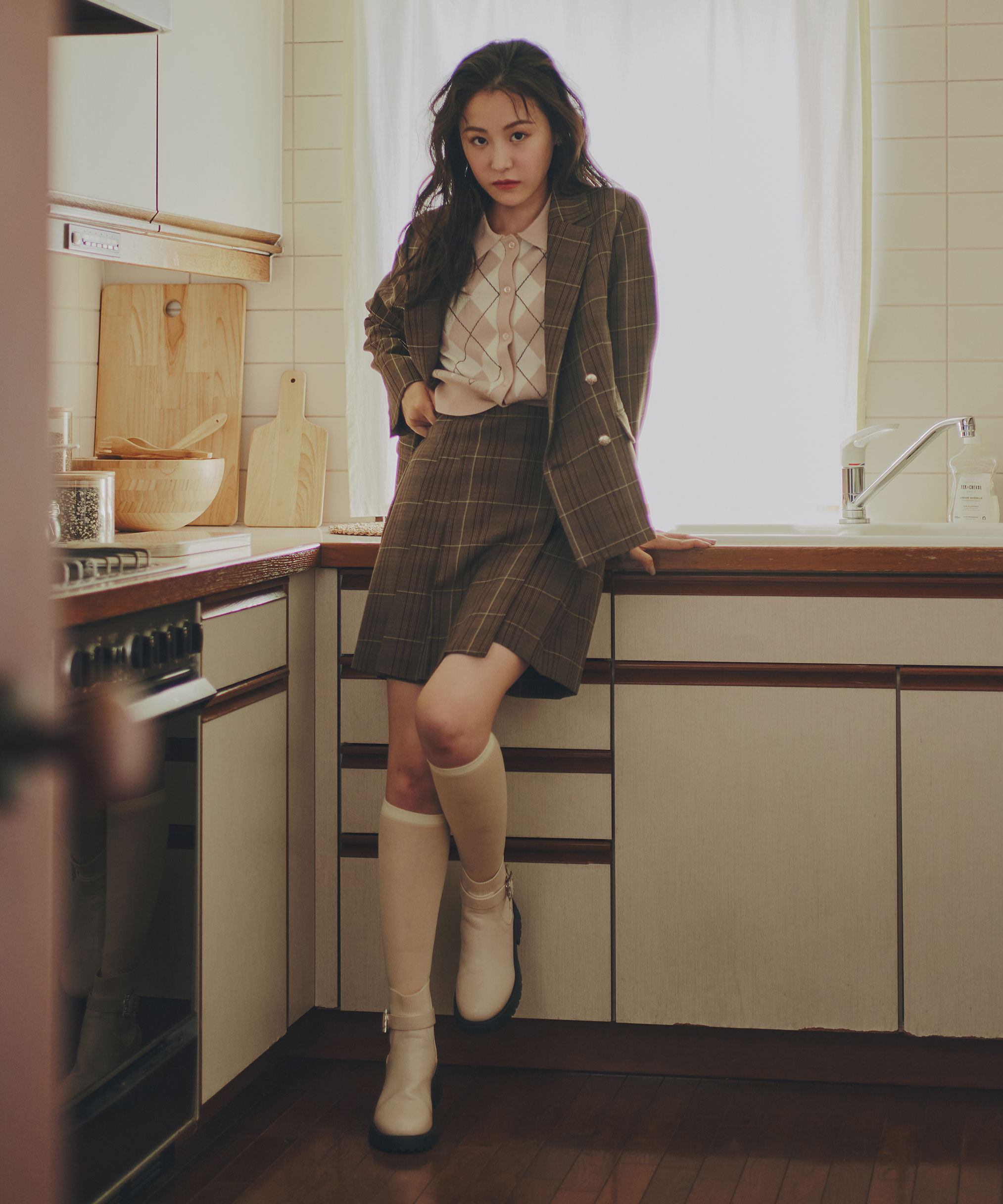 【ジル　バイ　ジル　スチュアート/JILL by JILL STUART】 ウーリッシュフラノラップ風スカパン