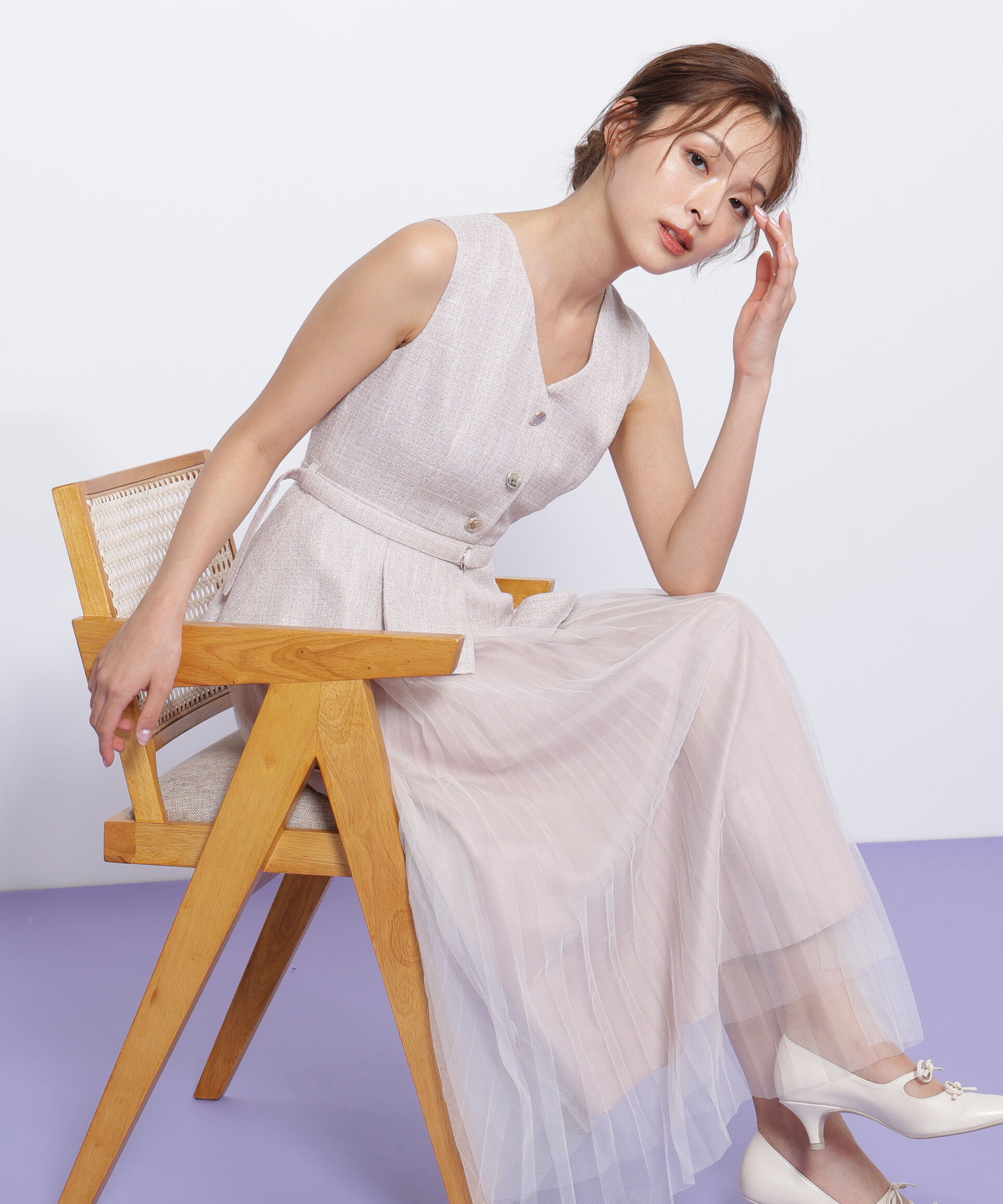 【ジル　バイ　ジル　スチュアート/JILL by JILL STUART】 ジレドッキングワンピース