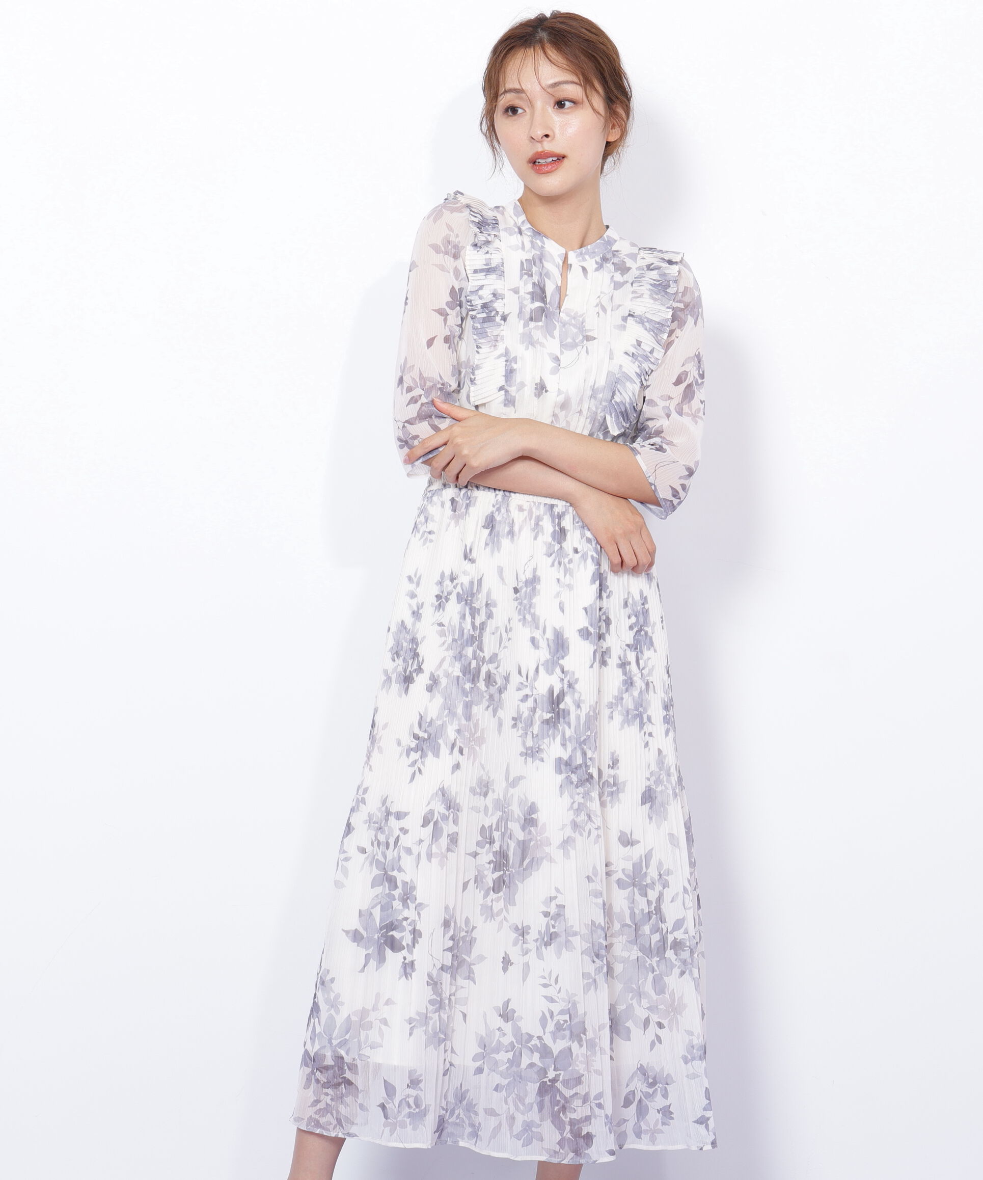 【ジル　バイ　ジル　スチュアート/JILL by JILL STUART】 ぼかしフラワープリントワンピース