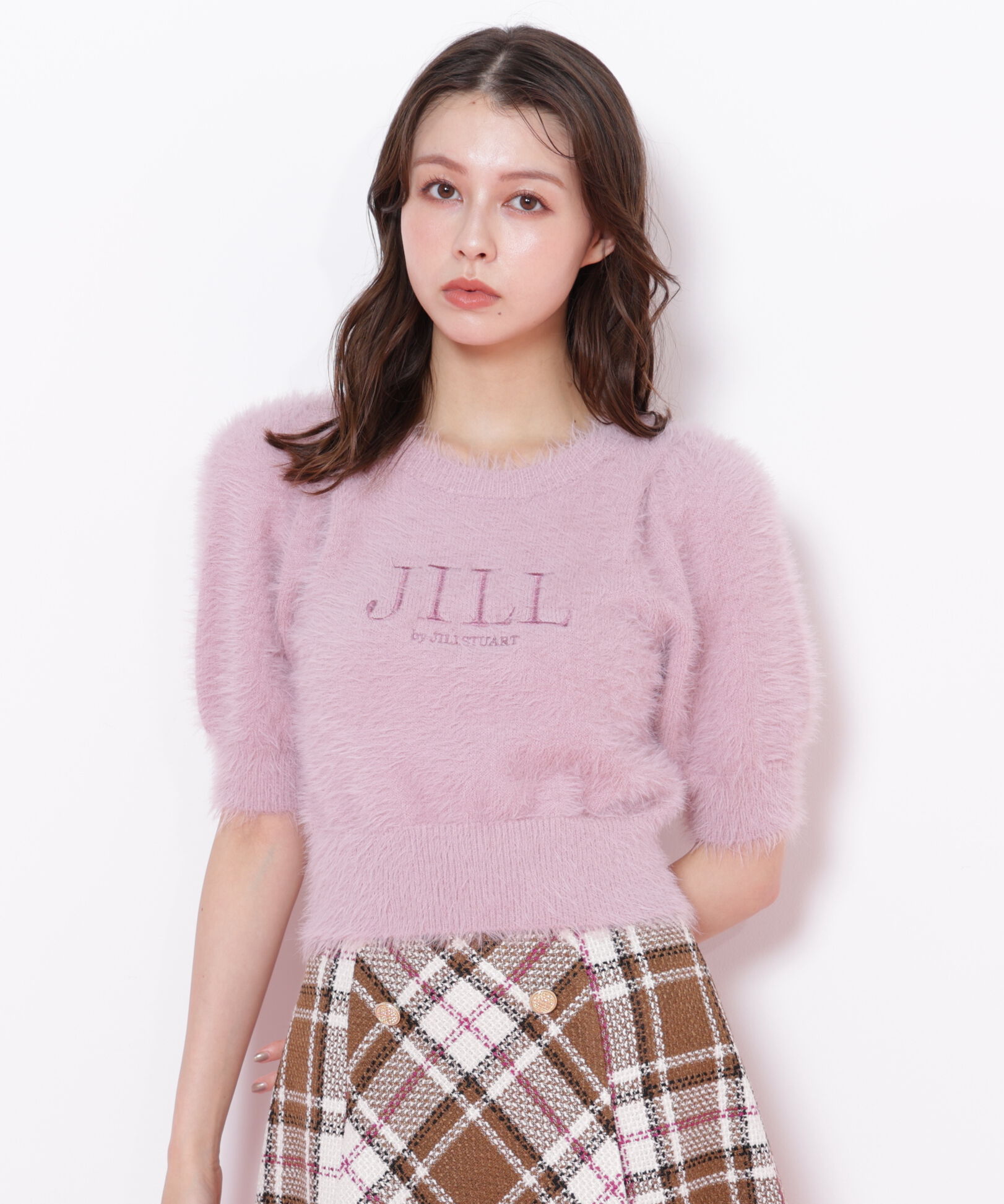 【ジル　バイ　ジル　スチュアート/JILL by JILL STUART】 ロゴ刺繍シャギーニット