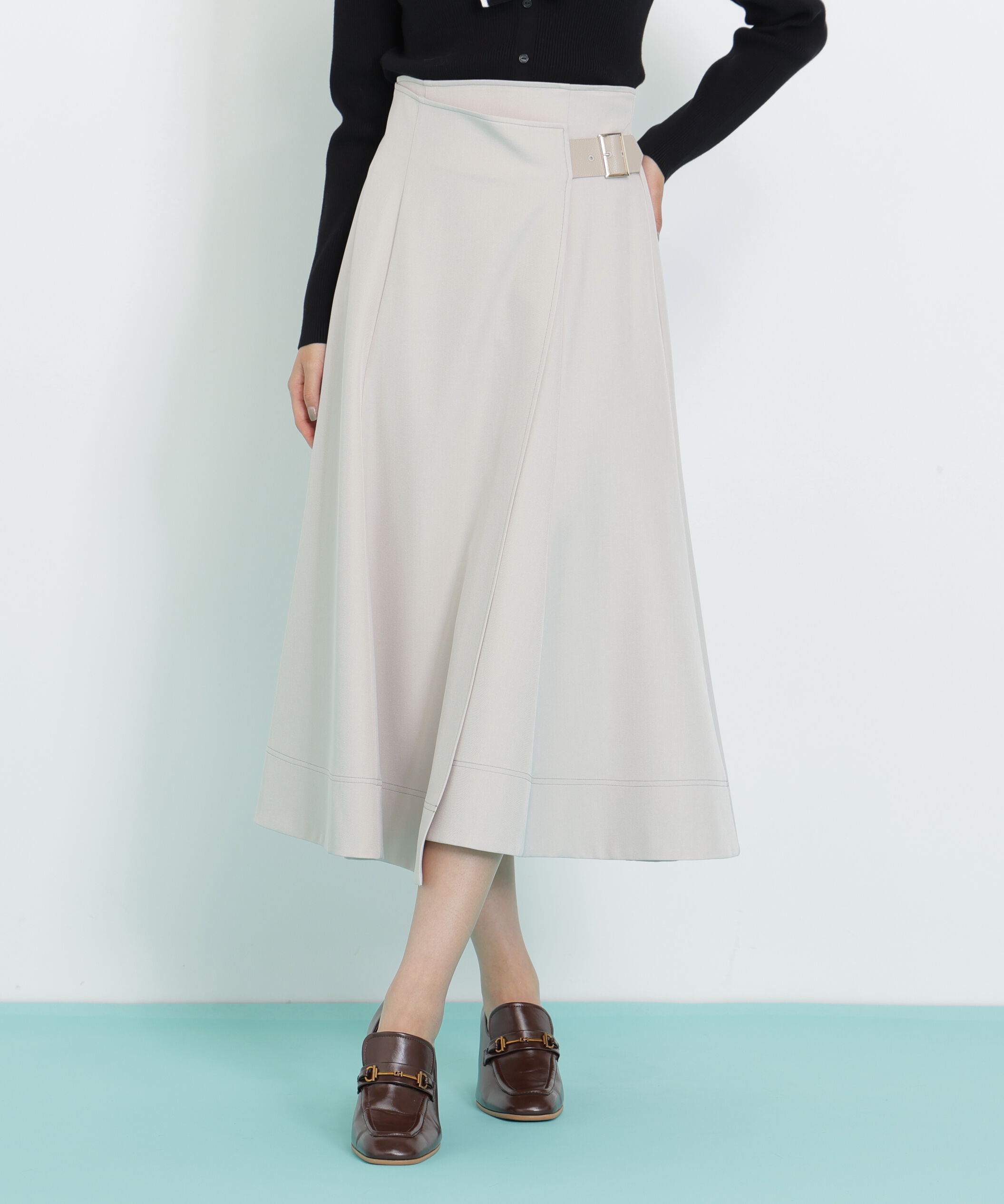 【ジル　バイ　ジル　スチュアート/JILL by JILL STUART】 ラップフレアステッチスカート