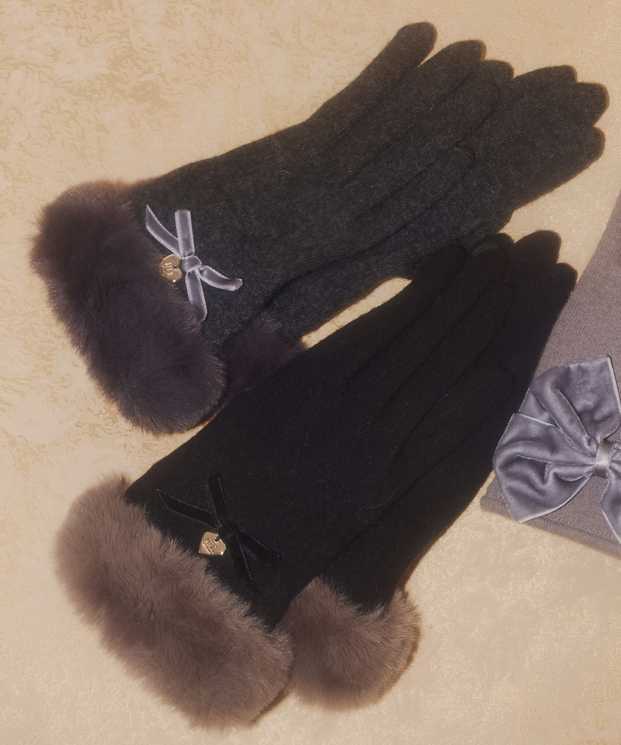 ファッションメンズなら|【ジル　バイ　ジル　スチュアート/JILL by JILL STUART】 ベロアリボンジャージーグローブ