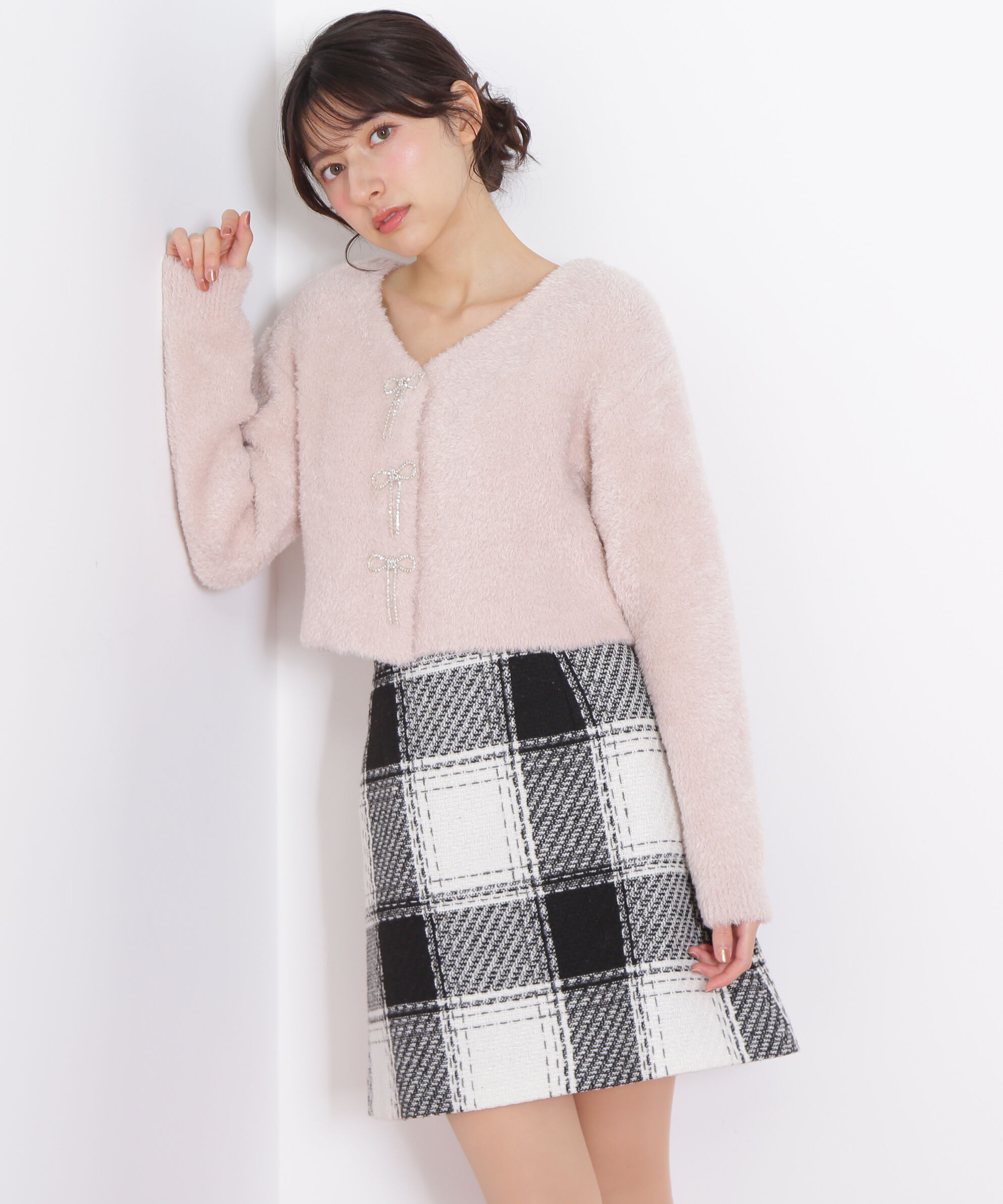 【ジル　バイ　ジル　スチュアート/JILL by JILL STUART】 ロービングチェックミニスカート