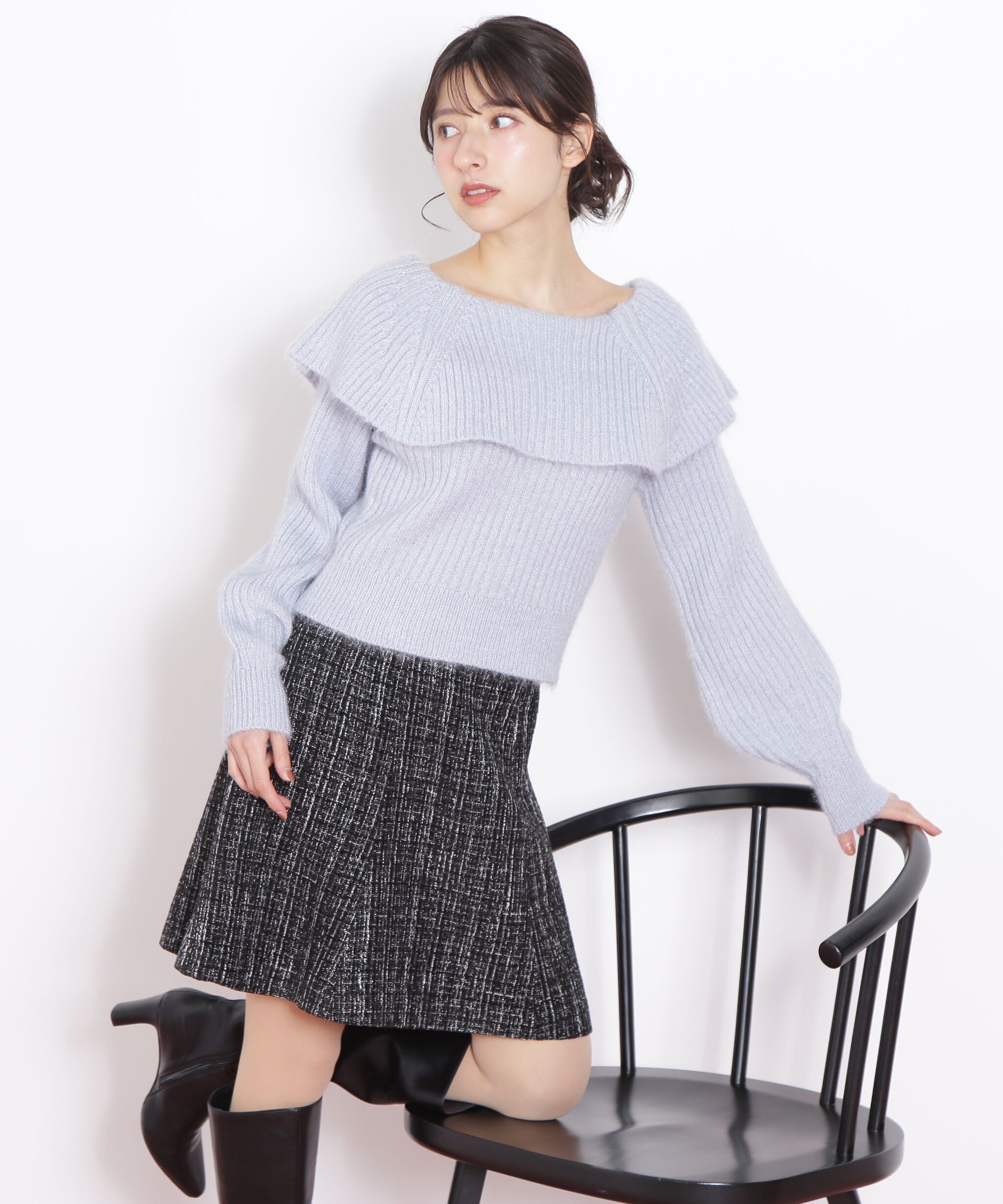 【ジル　バイ　ジル　スチュアート/JILL by JILL STUART】 ラメツィードミニスカート