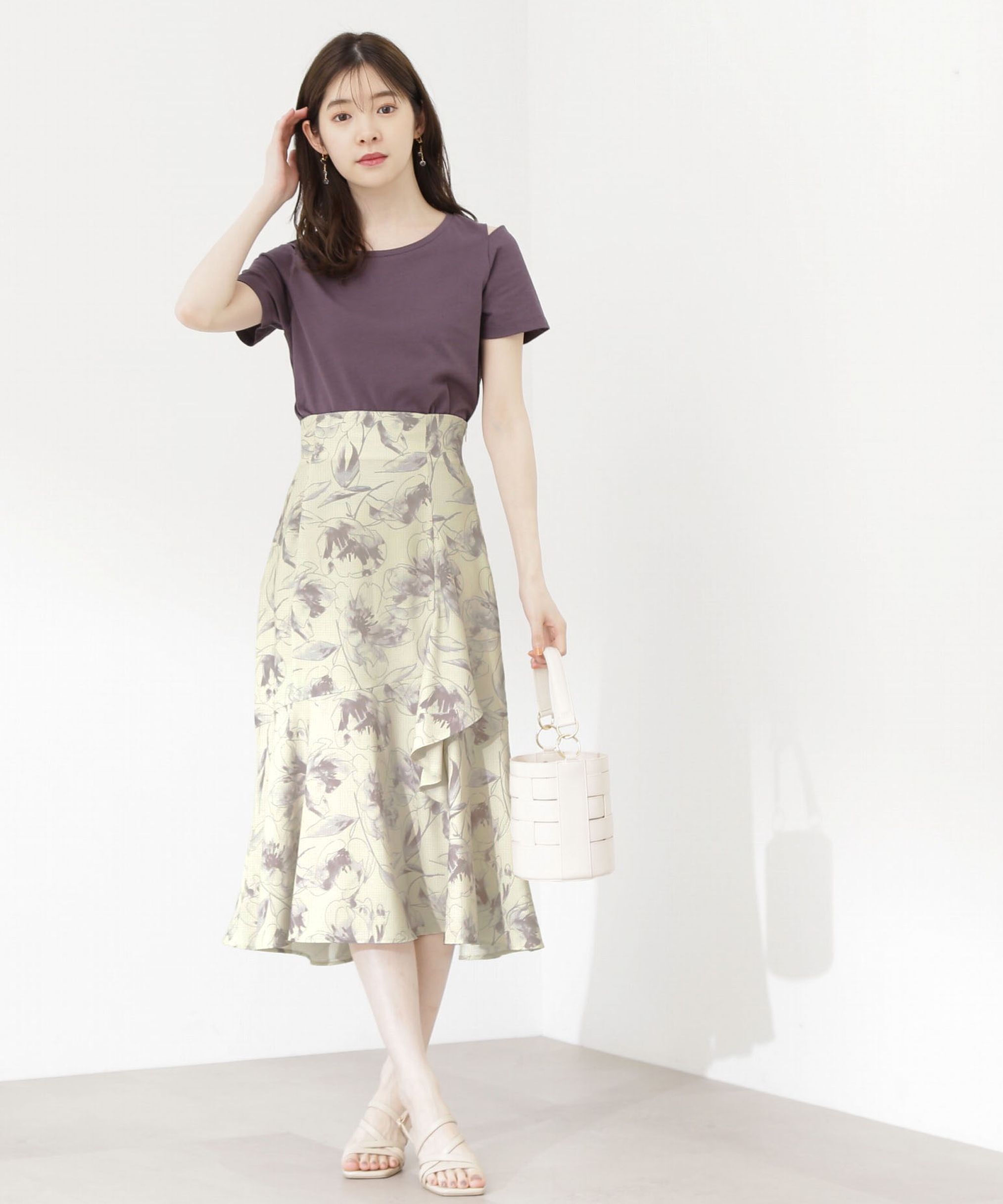 【プロポーションボディドレッシング/PROPORTION BODY DRESSING】 ビッグフラワーマーメイドスカート