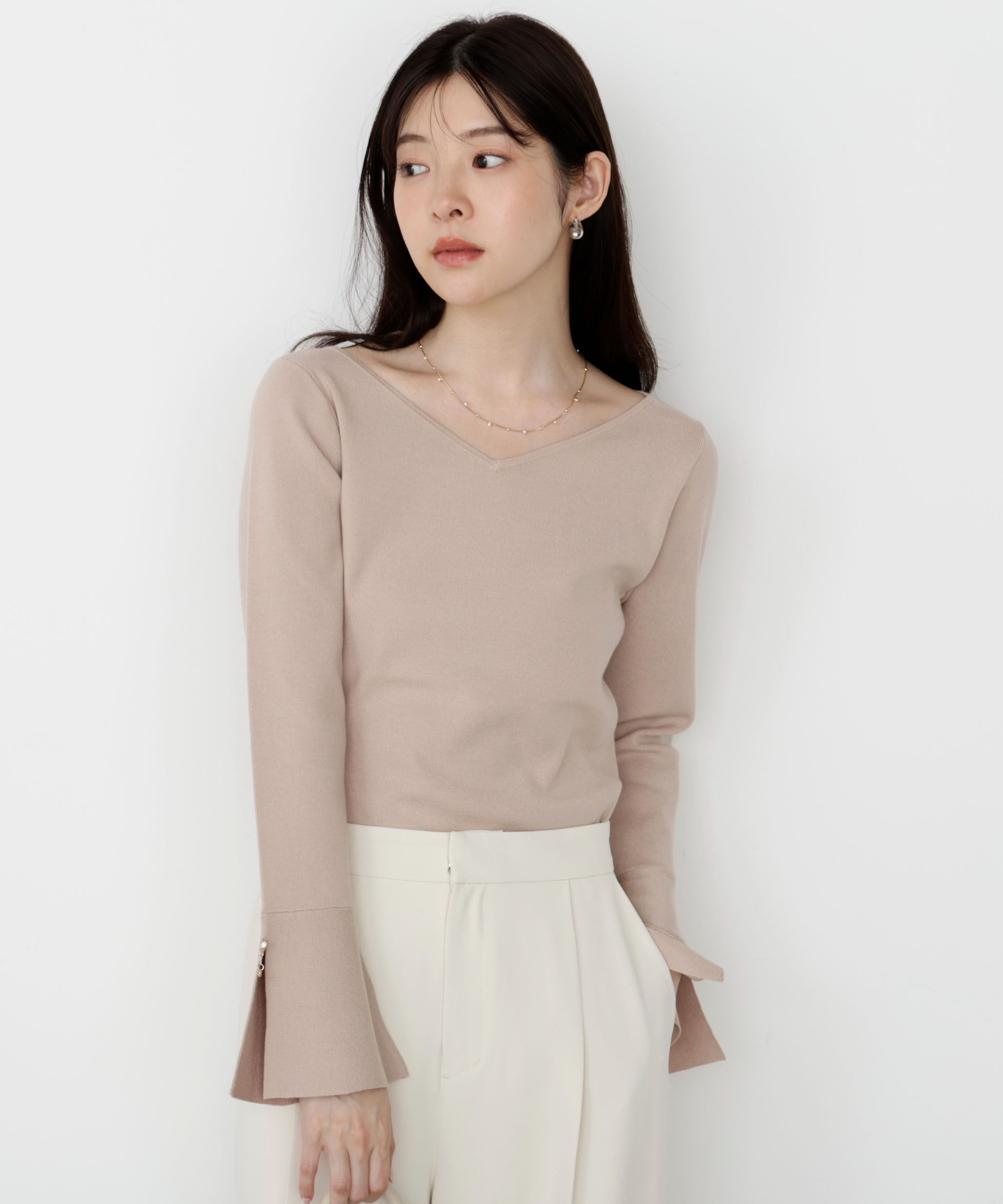 【プロポーションボディドレッシング/PROPORTION BODY DRESSING】 チャームスリーブニット 25AW