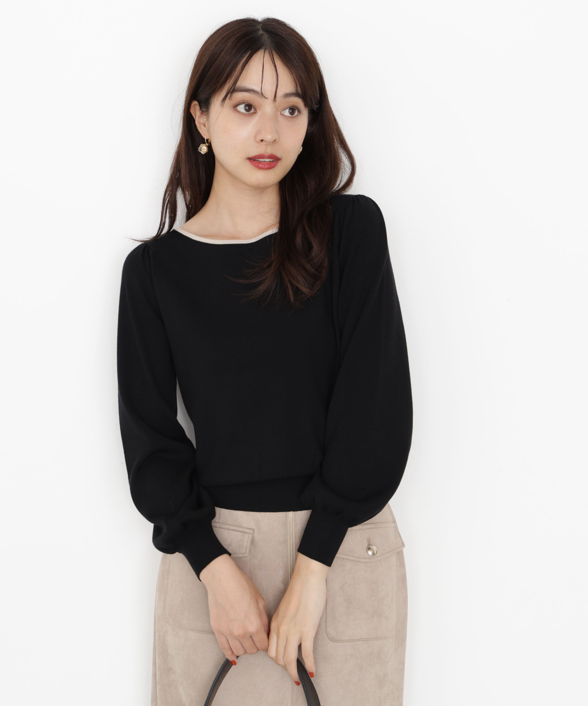 【プロポーションボディドレッシング/PROPORTION BODY DRESSING】 ＜ハンドウォッシャブル＞前後2wayパールニット 25AW