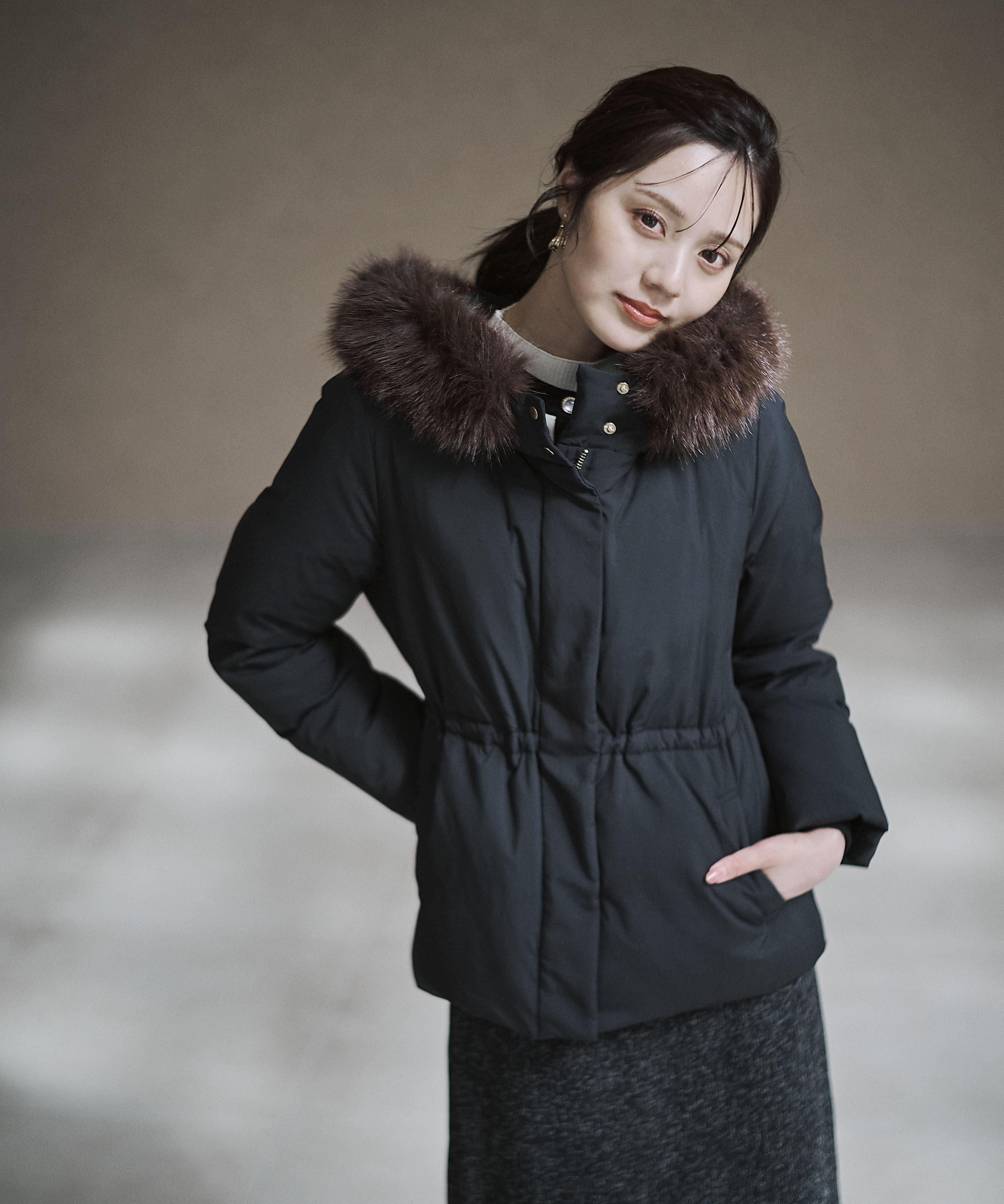 【プロポーションボディドレッシング/PROPORTION BODY DRESSING】 ウエストマークショートダウン 25AW