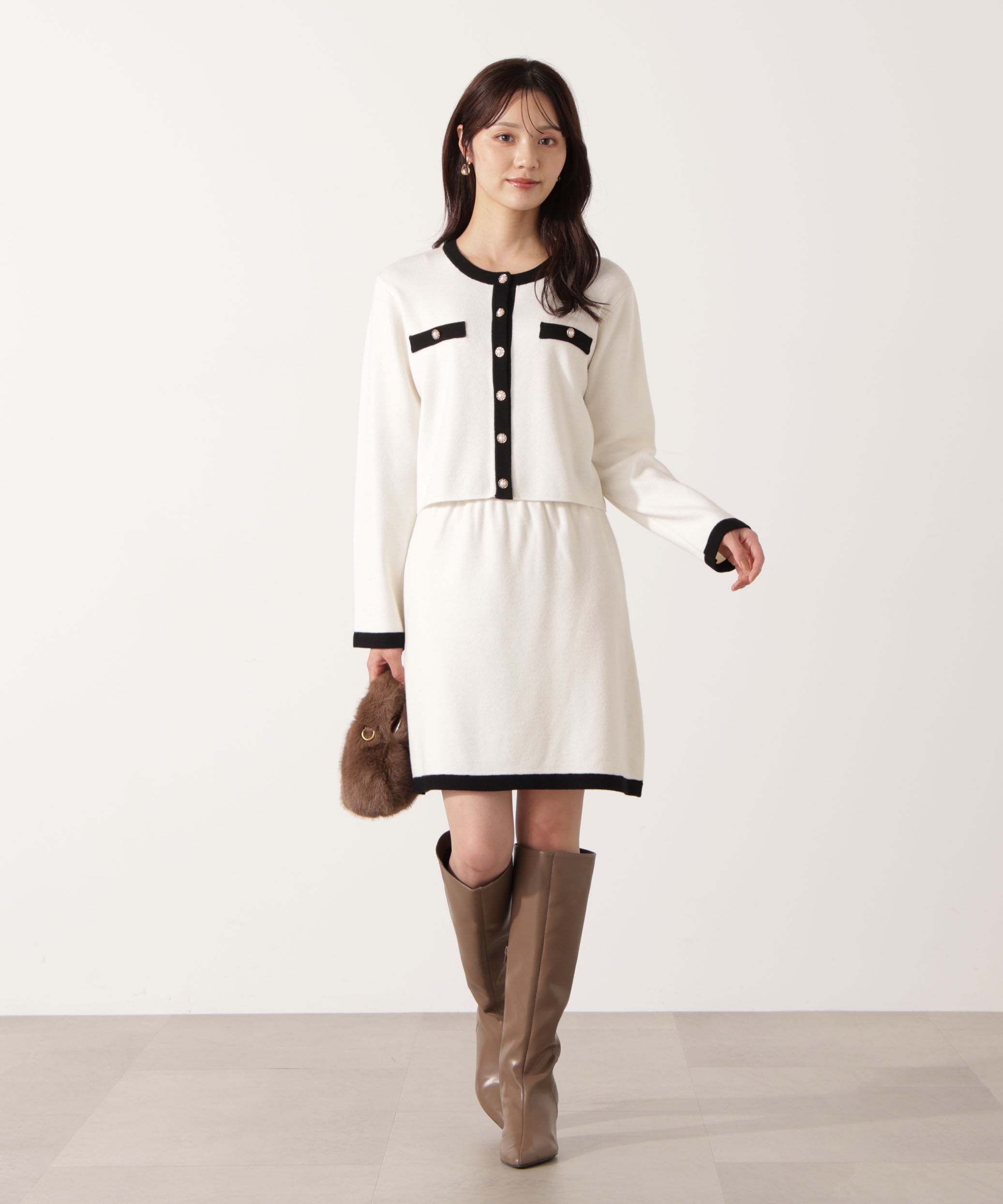 【プロポーションボディドレッシング/PROPORTION BODY DRESSING】 ニットミニスカート