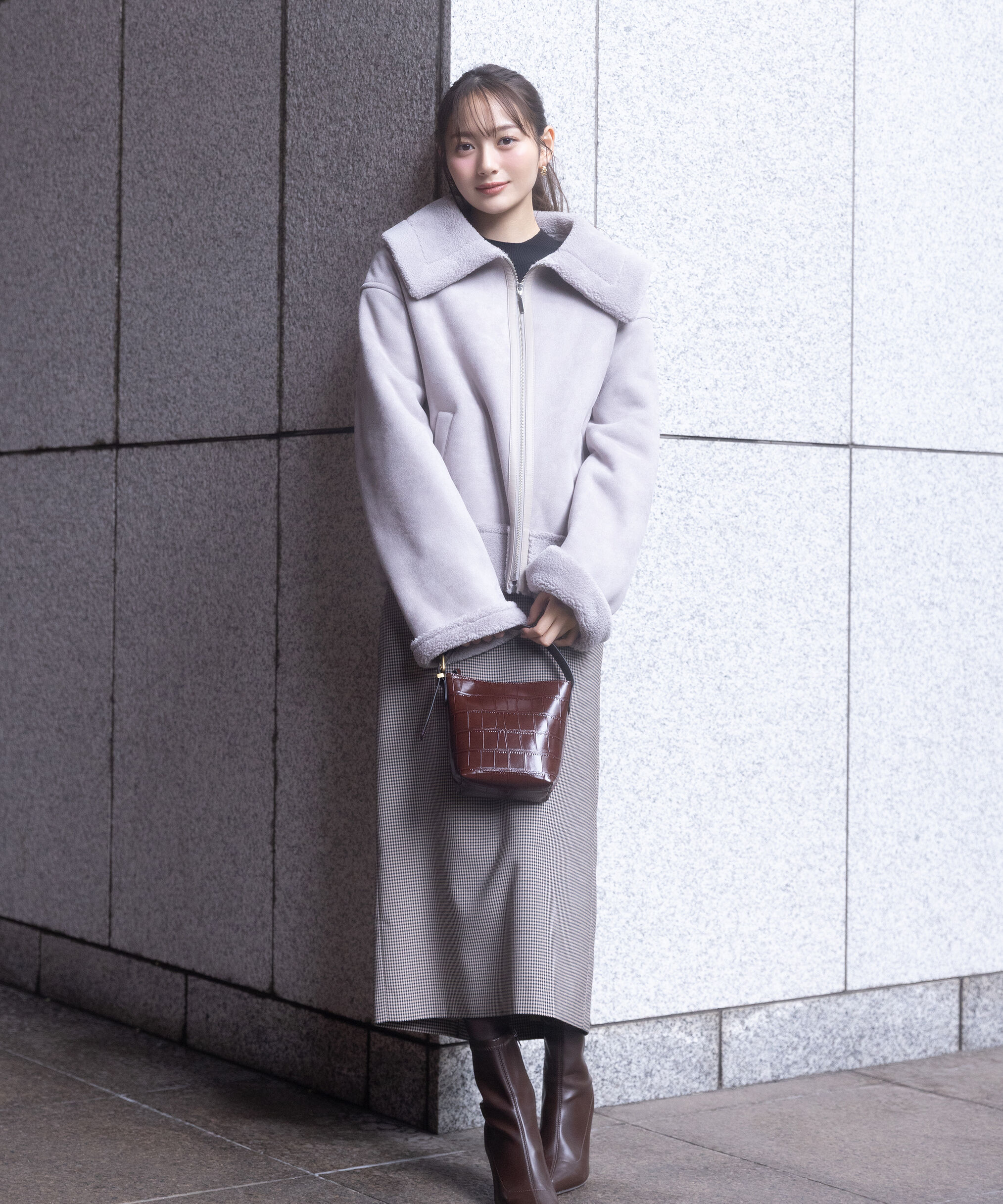 【プロポーションボディドレッシング/PROPORTION BODY DRESSING】 ギンガムナロータイトスカート 25AW