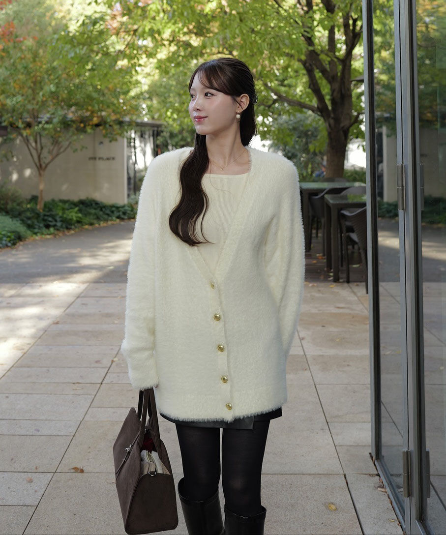 【プロポーションボディドレッシング/PROPORTION BODY DRESSING】 シャギーカーデアンサンブル 25AW