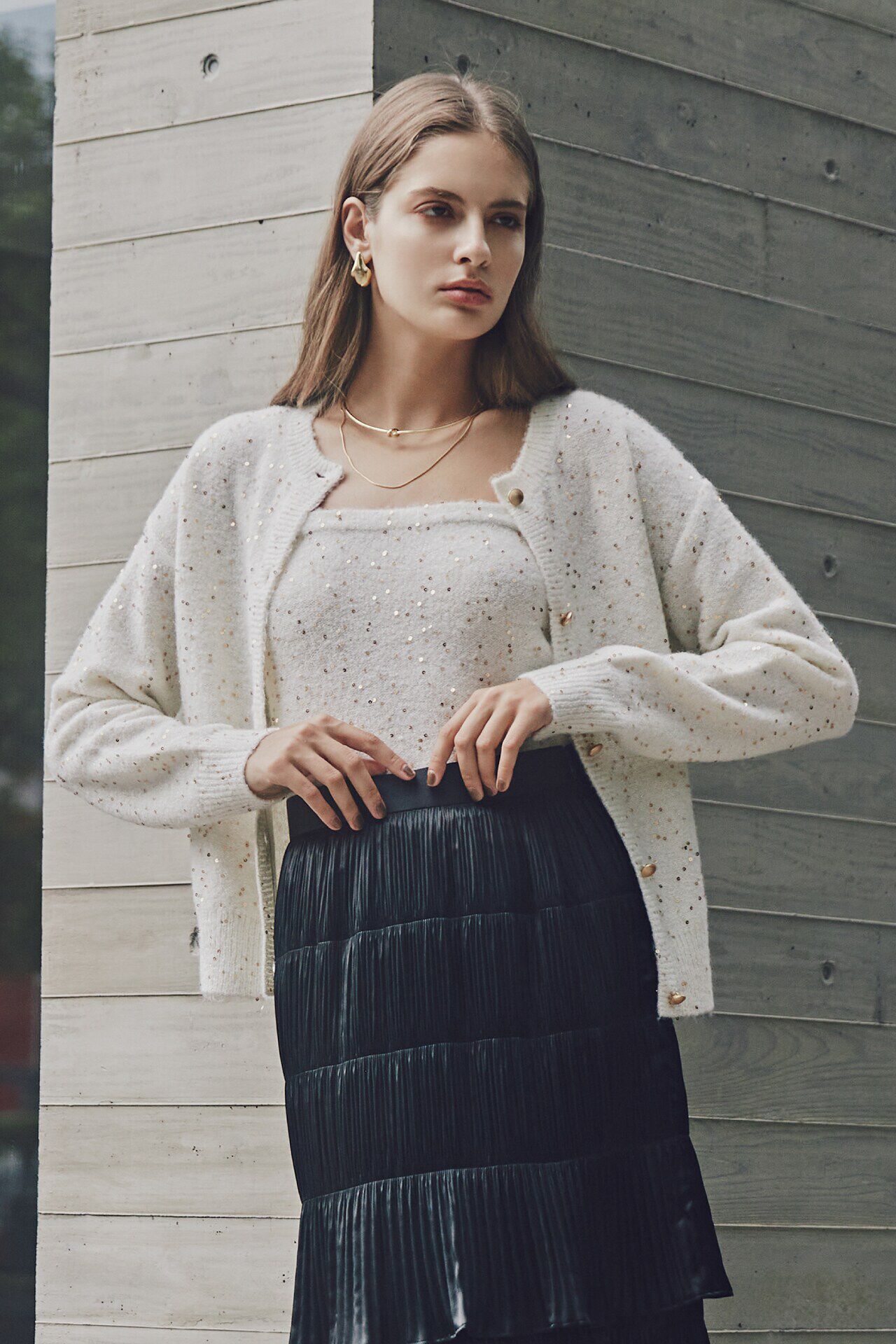 【ピンキーアンドダイアン/PINKY&DIANNE】 ◆スパンコールニットカーディガン