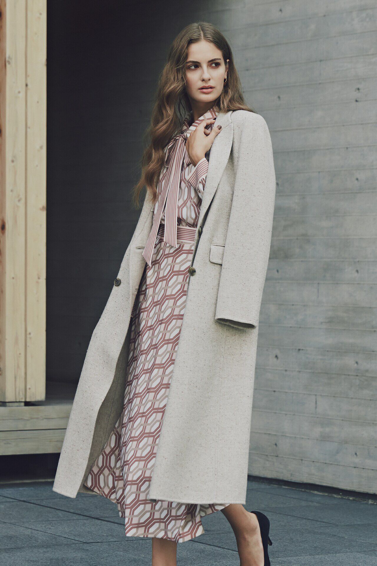 【ピンキーアンドダイアン/PINKY&DIANNE】 ヘリンボンリバーコート