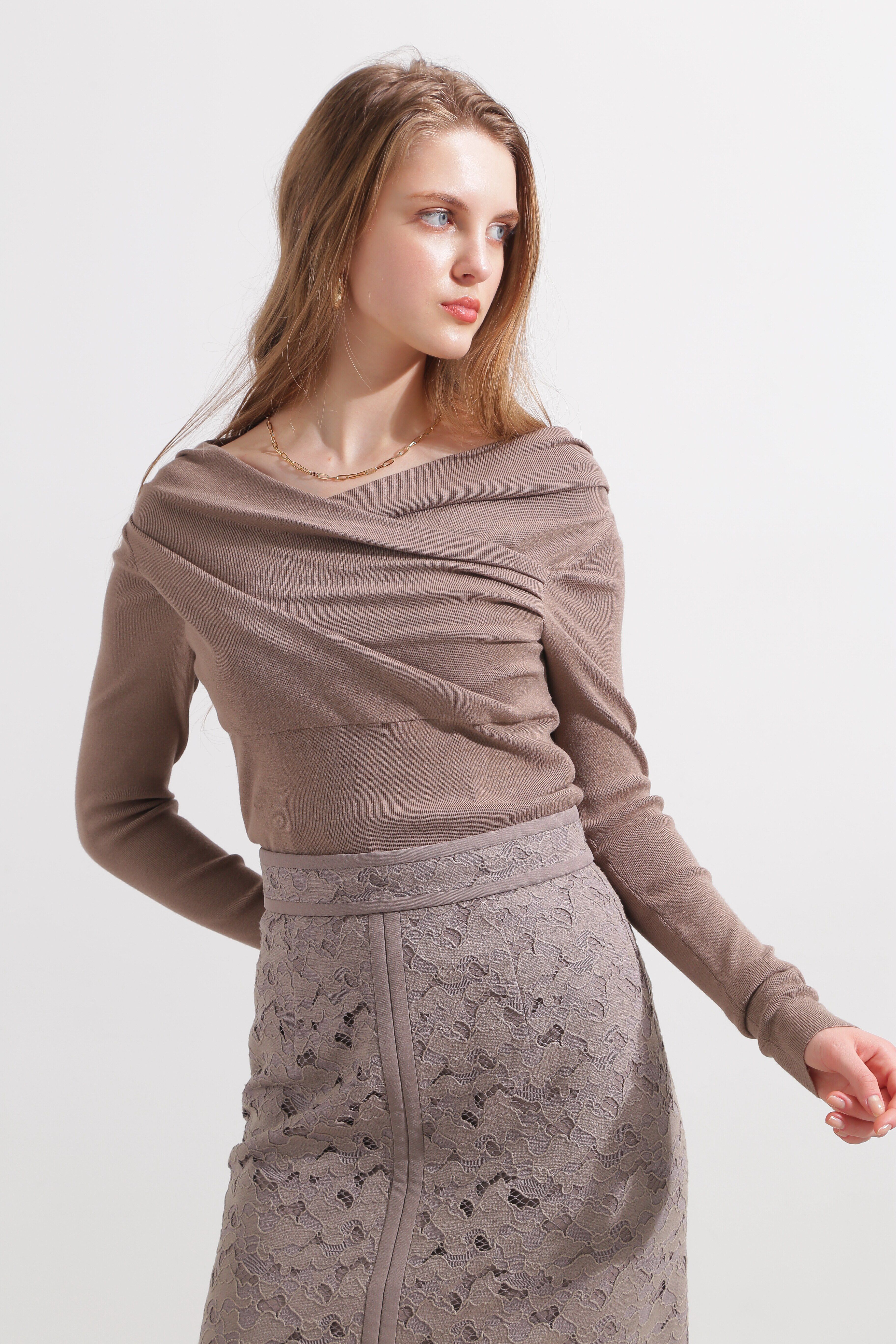 【ピンキーアンドダイアン/PINKY&DIANNE】 ◆タックネックニットプルオーバー