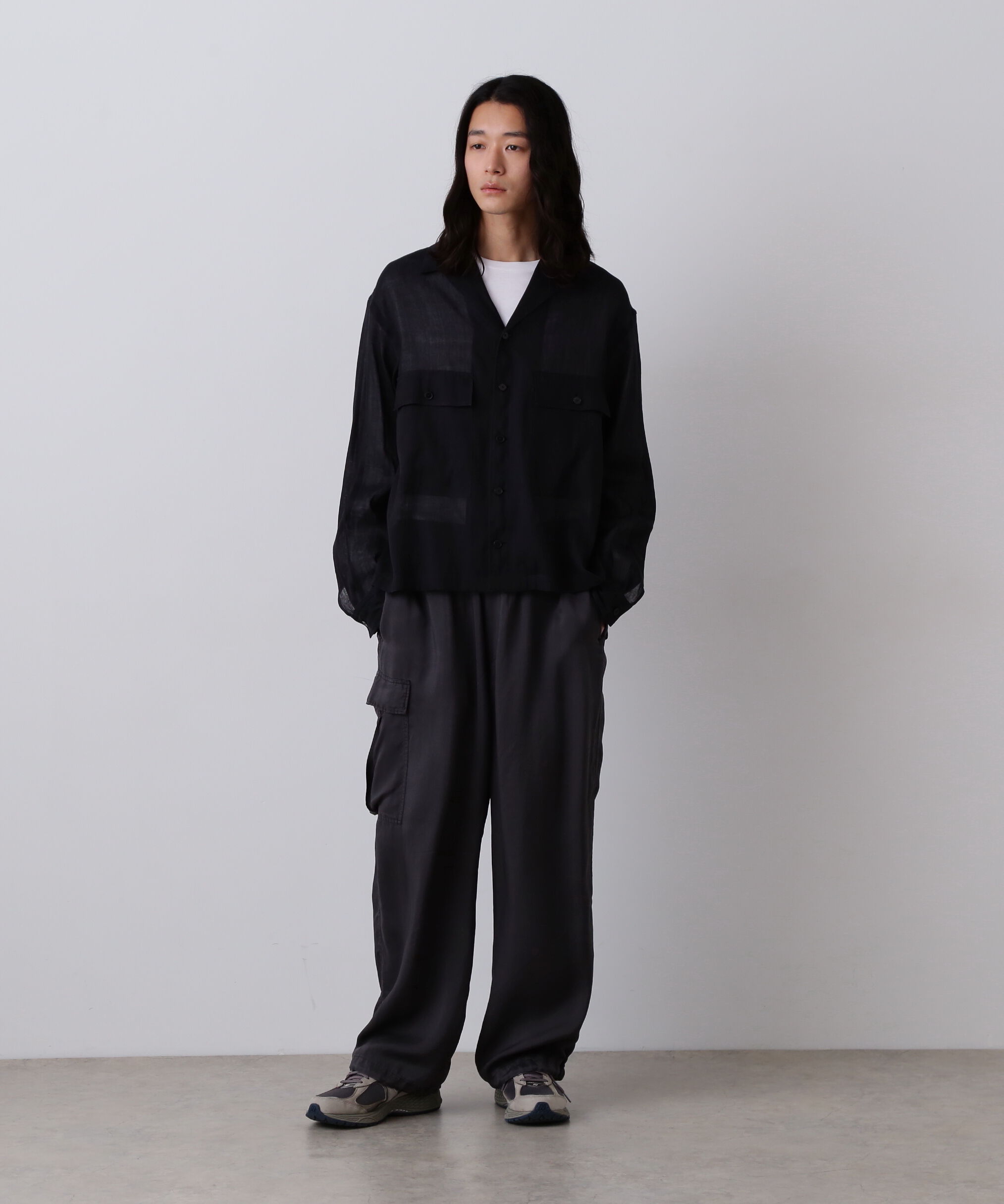 モテ系メンズファッション|【イレーヴ/YLEVE】 YLEVE / CUPRA TWILL GARMANT DYE EASY CARGO TROUSERS