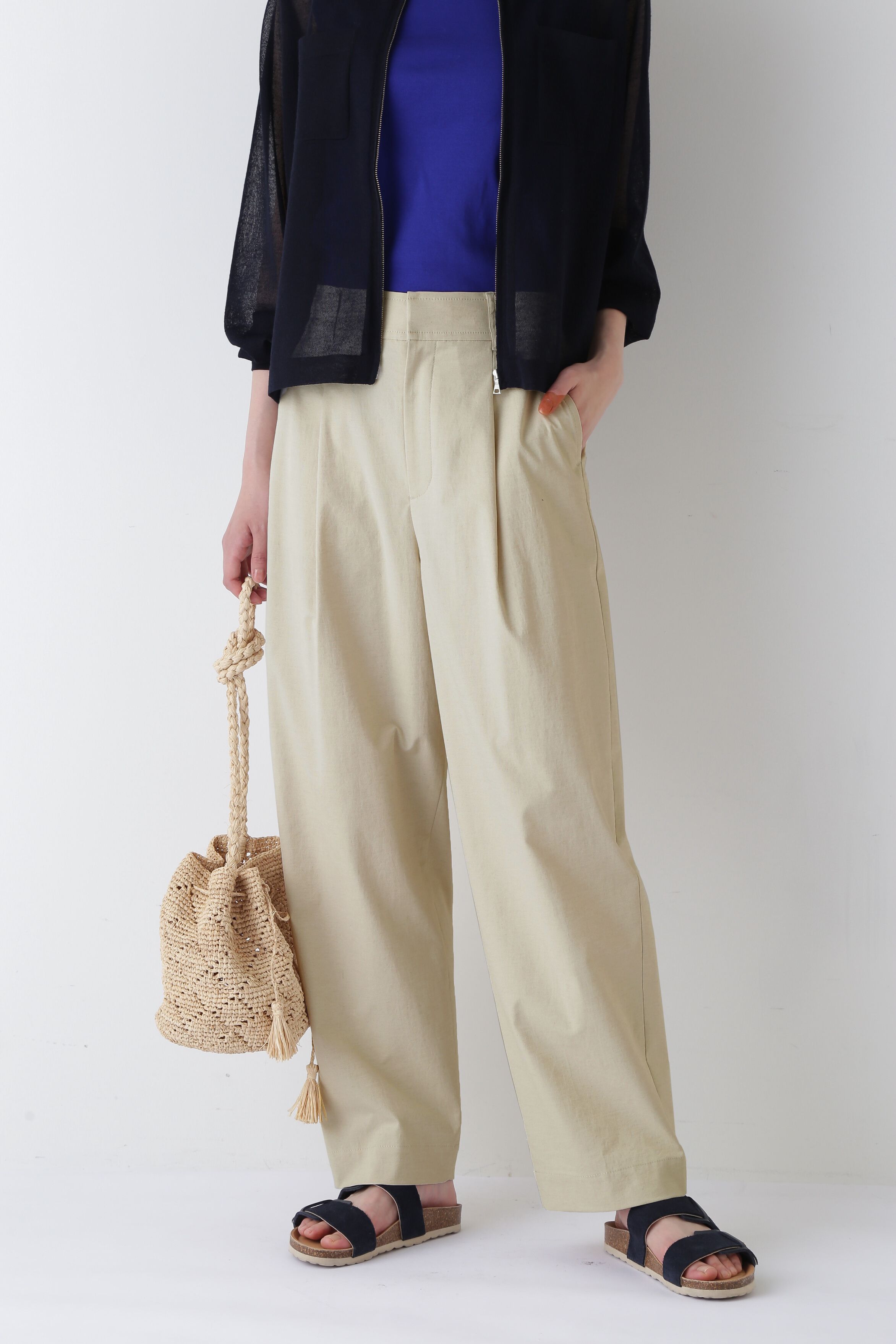 【ヒューマンウーマン/human woman】 ◆PE/C/麻ストレッチパンツ