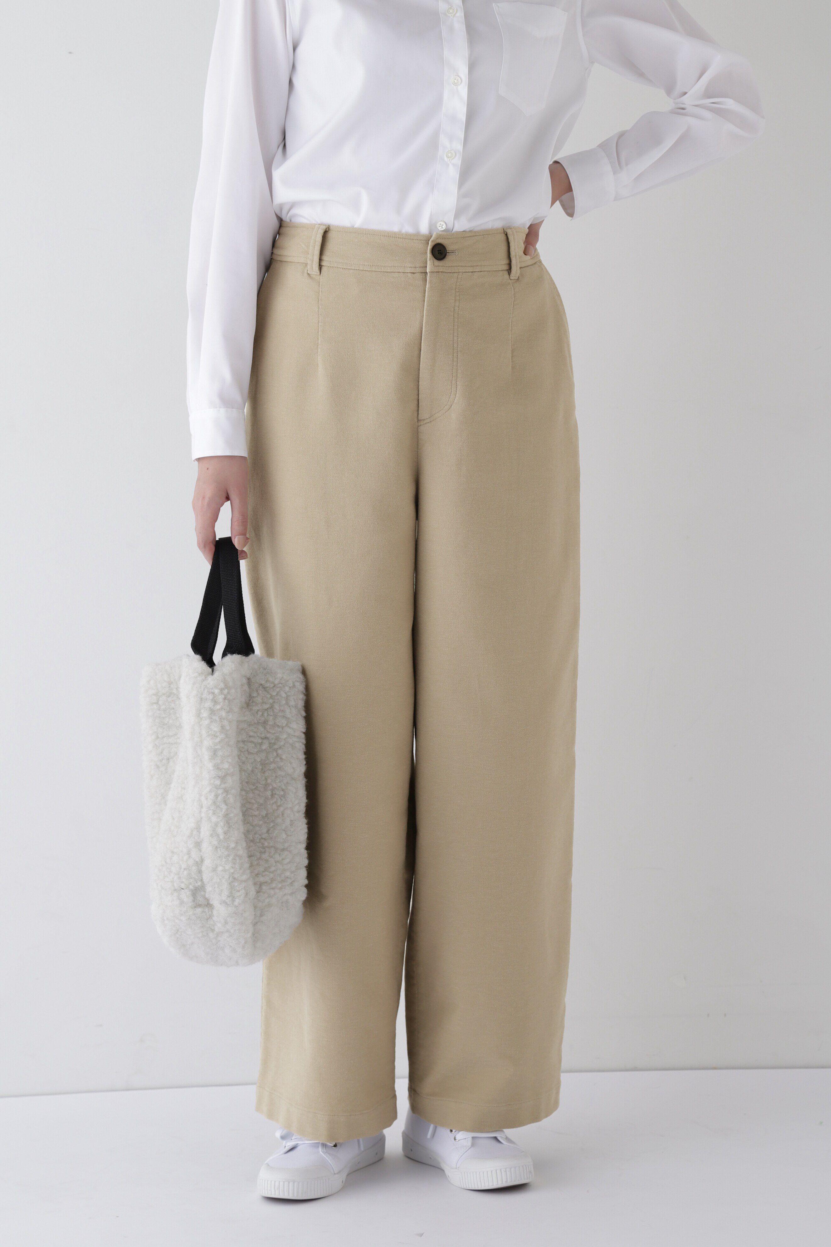 【ヒューマンウーマン/human woman】 ◆ストレッチエアリードットコードセミワイドバレルパンツ