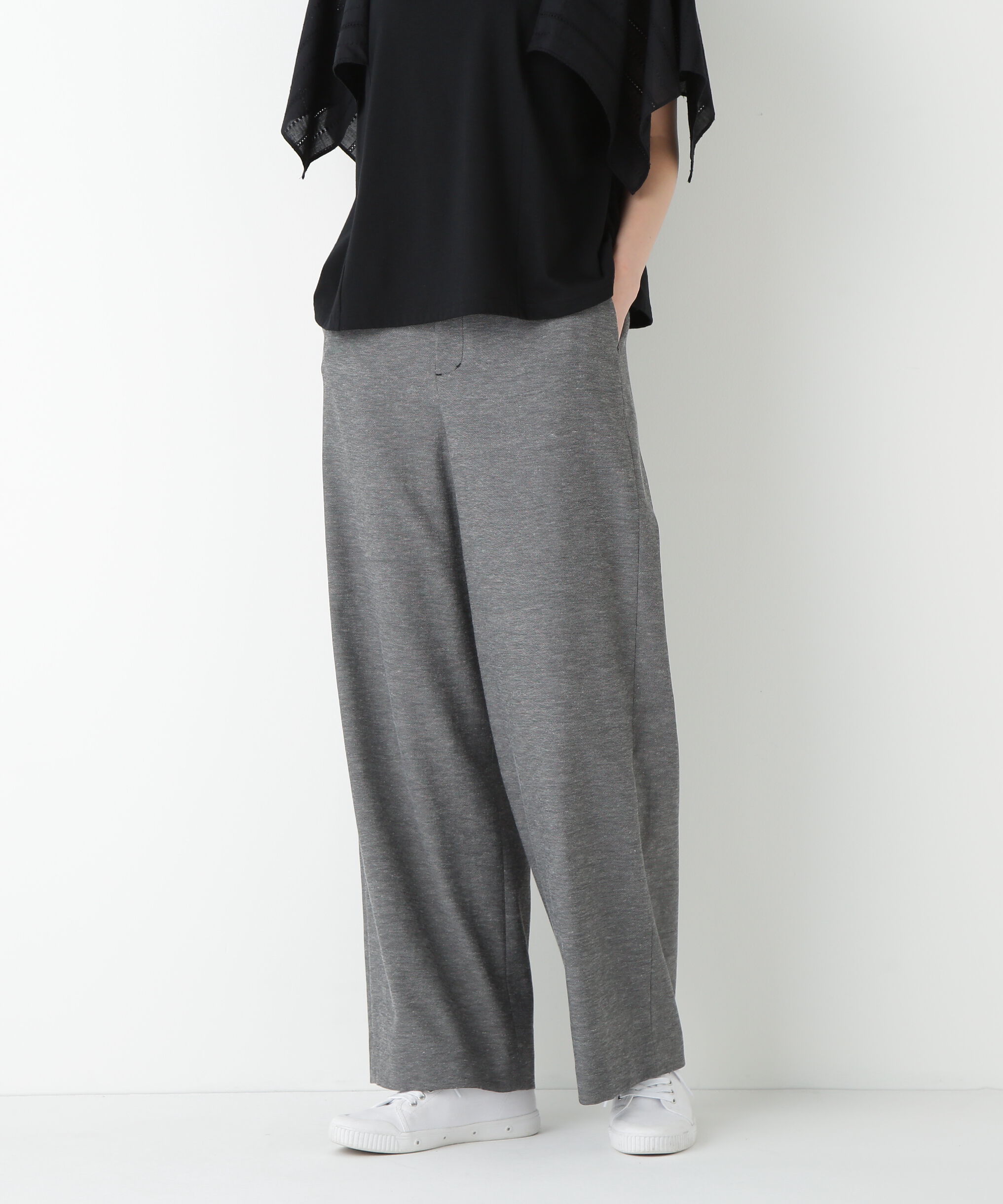 【ヒューマンウーマン/human woman】 ◆シェルタリングドライオックスセミワイドパンツ