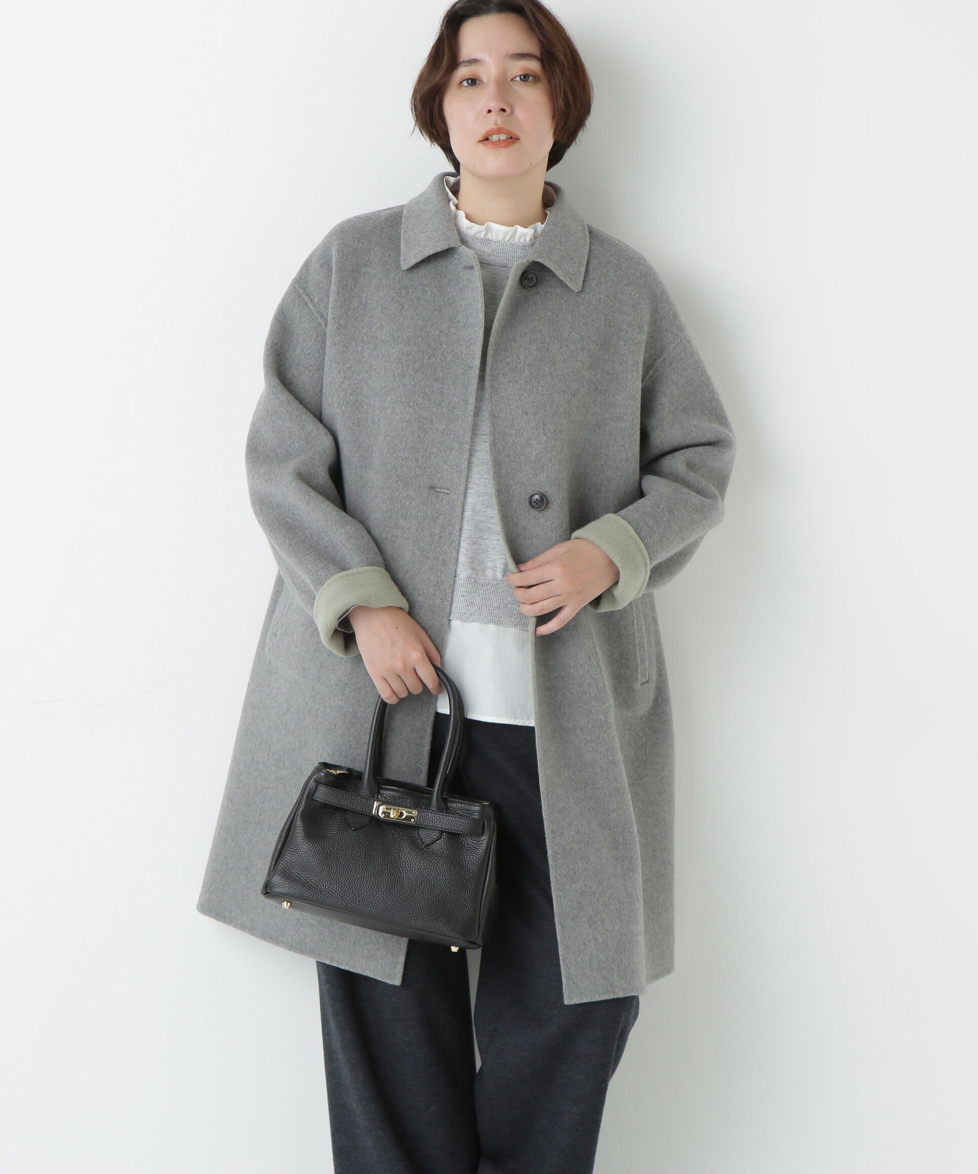 【ヒューマンウーマン/human woman】 ◆リバーシブルステンカラーリバーコート