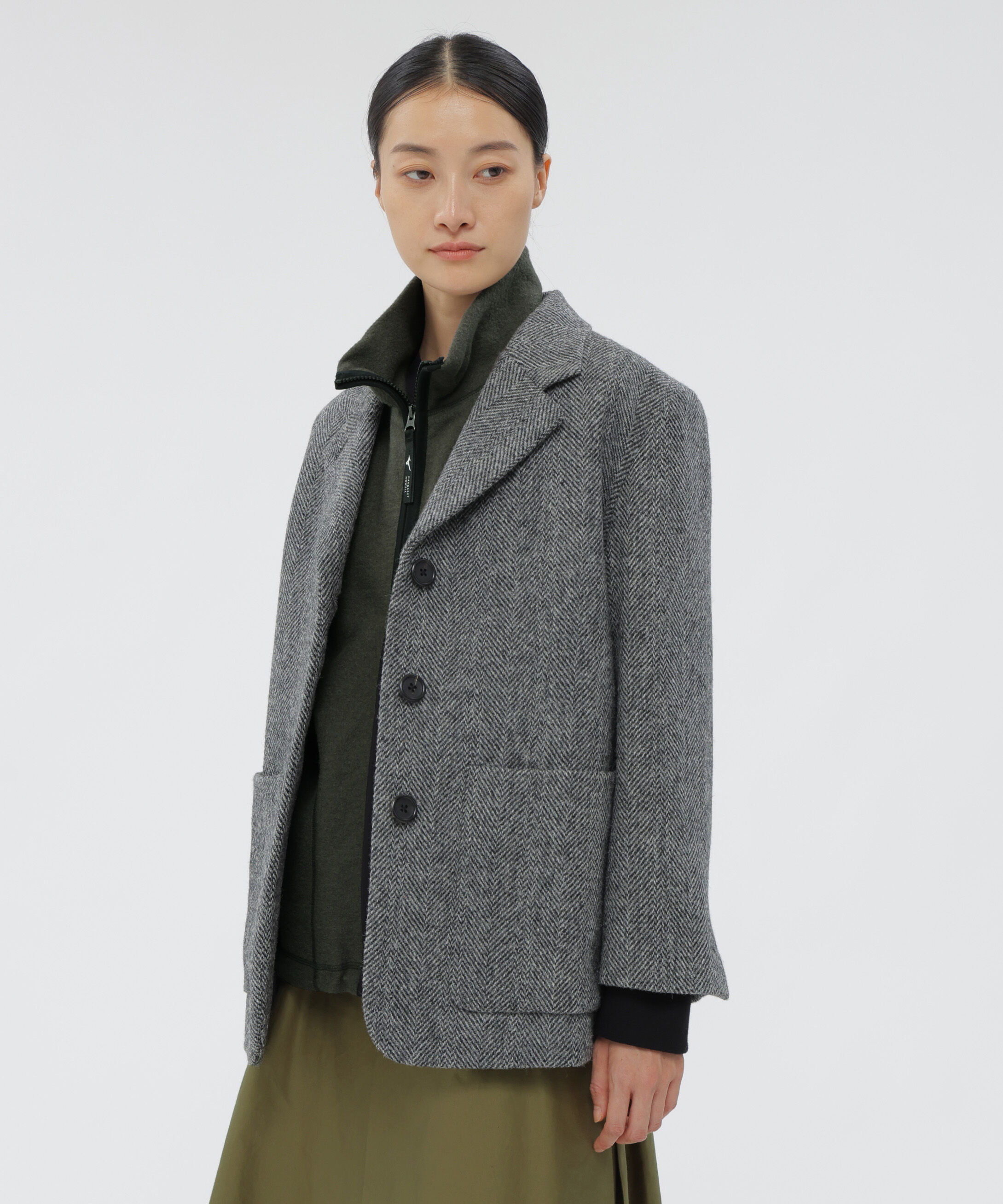 【マーガレット・ハウエル/MARGARET HOWELL】 WIDE HERRINGBONE WOOL JACKET