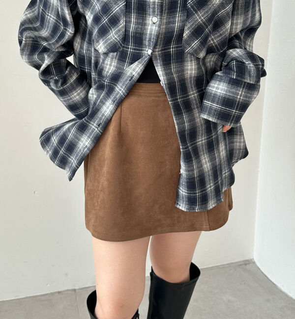 【アルシーヴ/archives】 スウェード台形ミニスカート