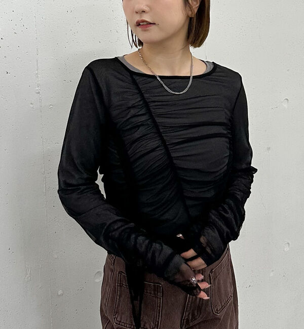 ファッションメンズのイチオシ|【アルシーヴ/archives】 チュールギャザーＴＯＰＳ×シアーＴＯＰＳ ＳＥＴ