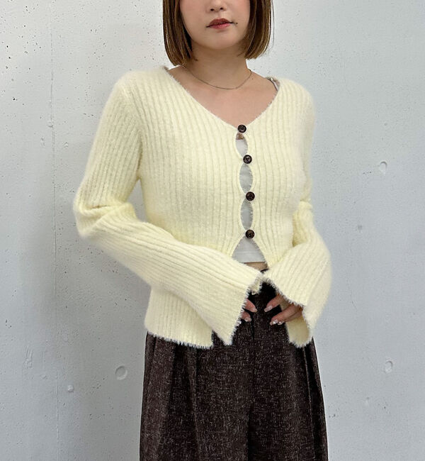 メンズファッションオススメ|【アルシーヴ/archives】 Ｆボタンタイトフェザーニットカーディガン