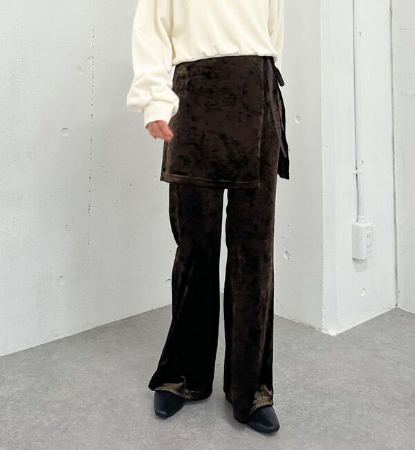 モテ系メンズファッション|【アルシーヴ/archives】 ベロアレイヤードスカート付きパンツ