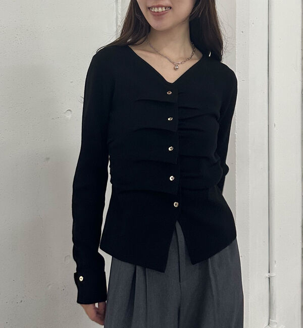 【アルシーヴ/archives】 タックボタンニットプルオーバー