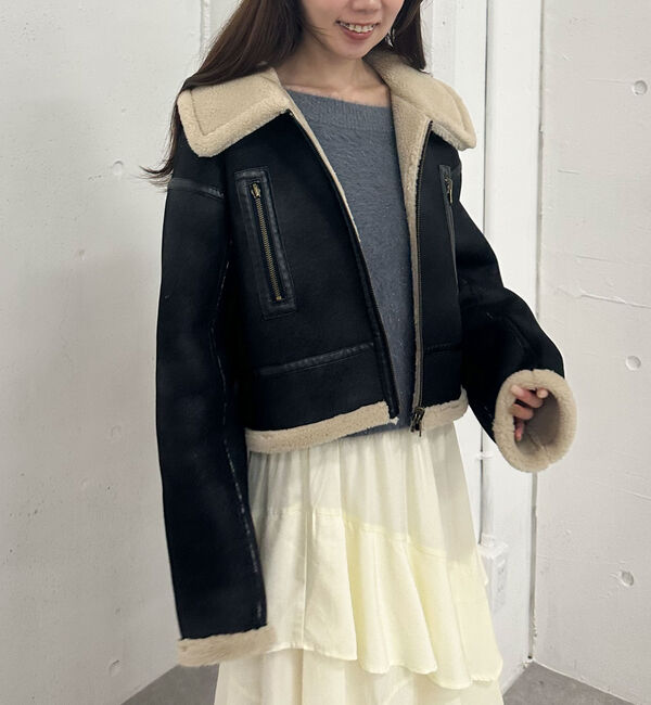 【アルシーヴ/archives】 ムートンライダースジャケット／